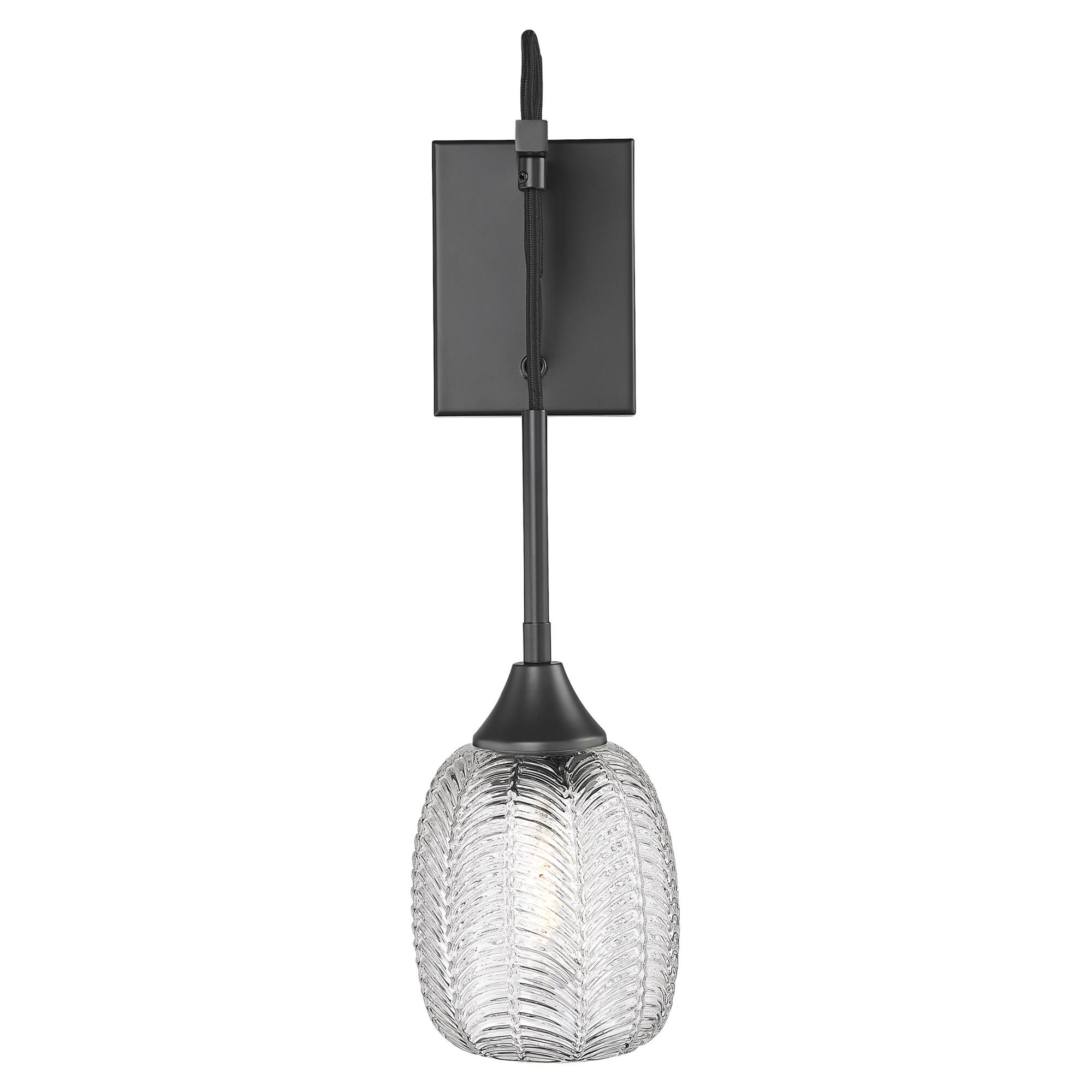 Shown in Matte Black finish and Clear shade