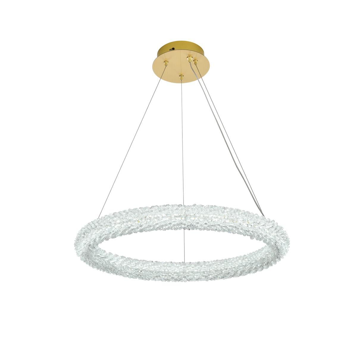 Shown in Satin Gold finish and Clear Royal Cut crystal