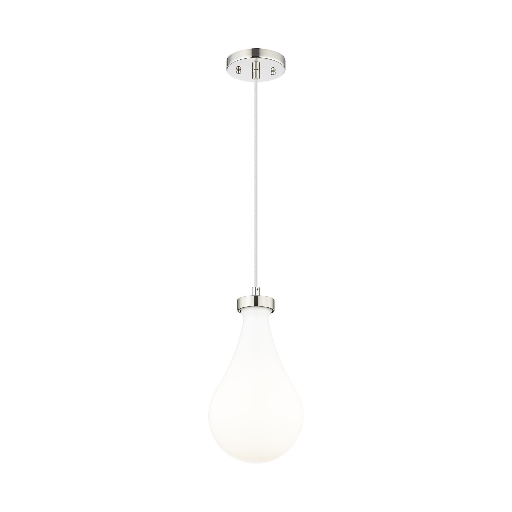 Shown in Polished Nickel finish and Gloss White glass