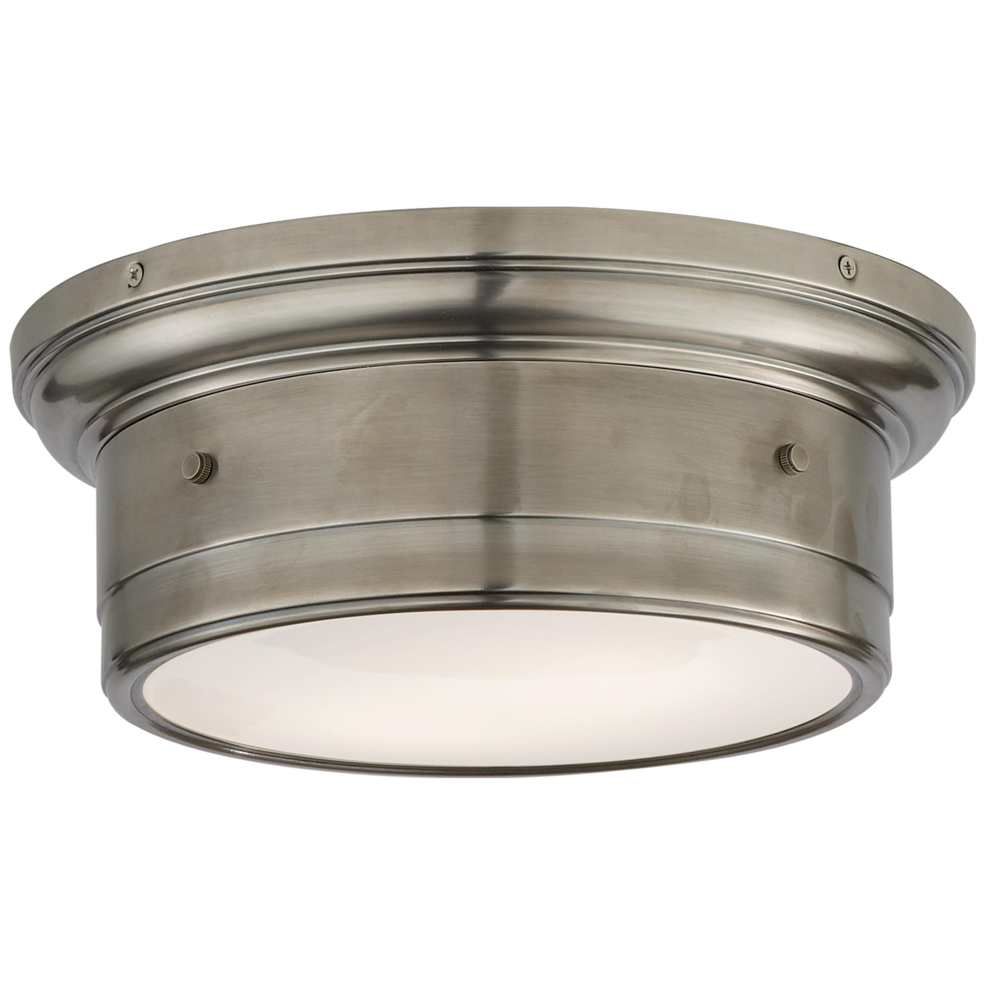 Shown in Antique Nickel finish and White glass