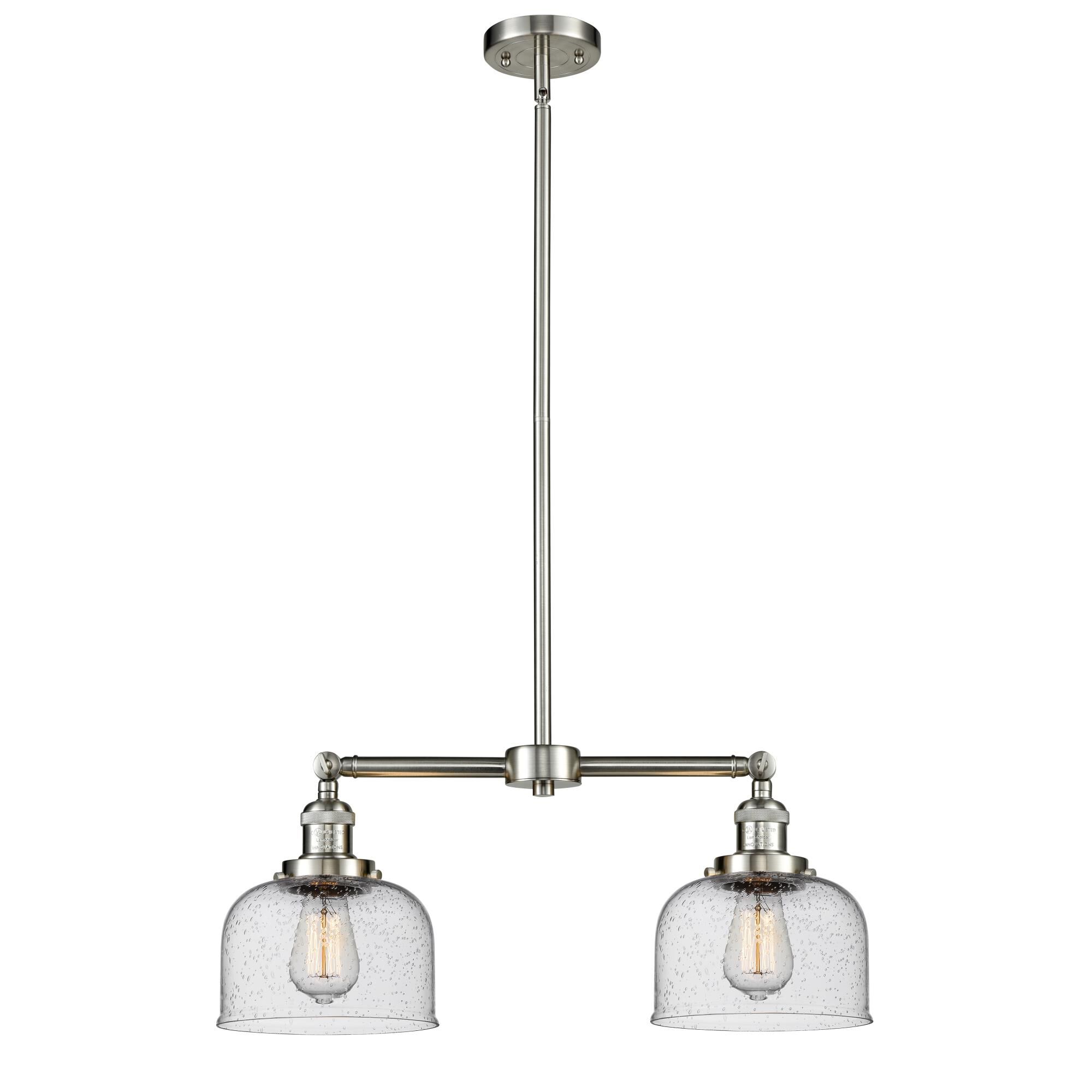 Shown in Brushed Satin Nickel finish and Seedy glass