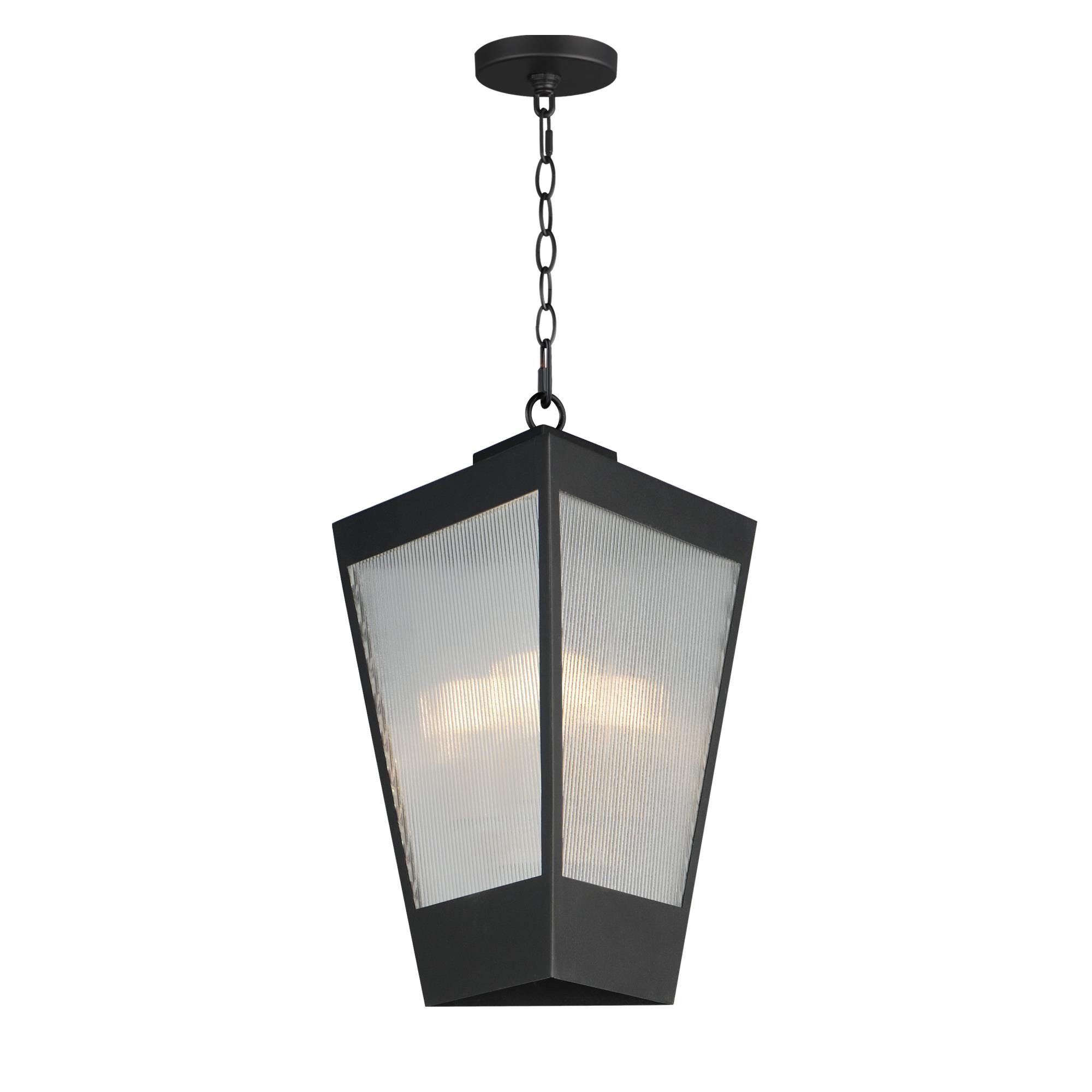 Shown in Black / Antique Brass finish and Clear Ribbed glass and Clear Ribbed Glass shade