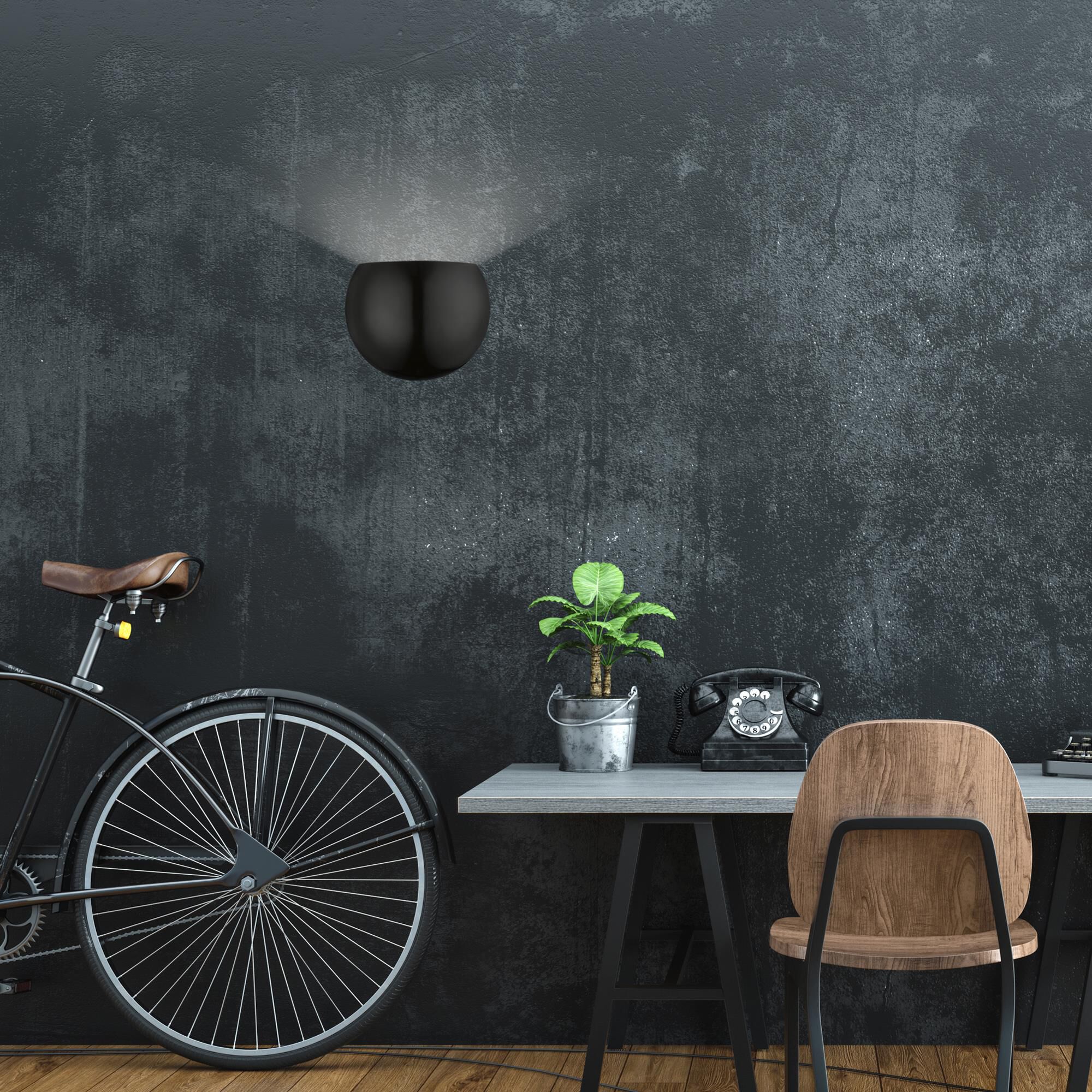 Shown in Shiny Black finish and Shiny Black with White Inside shade