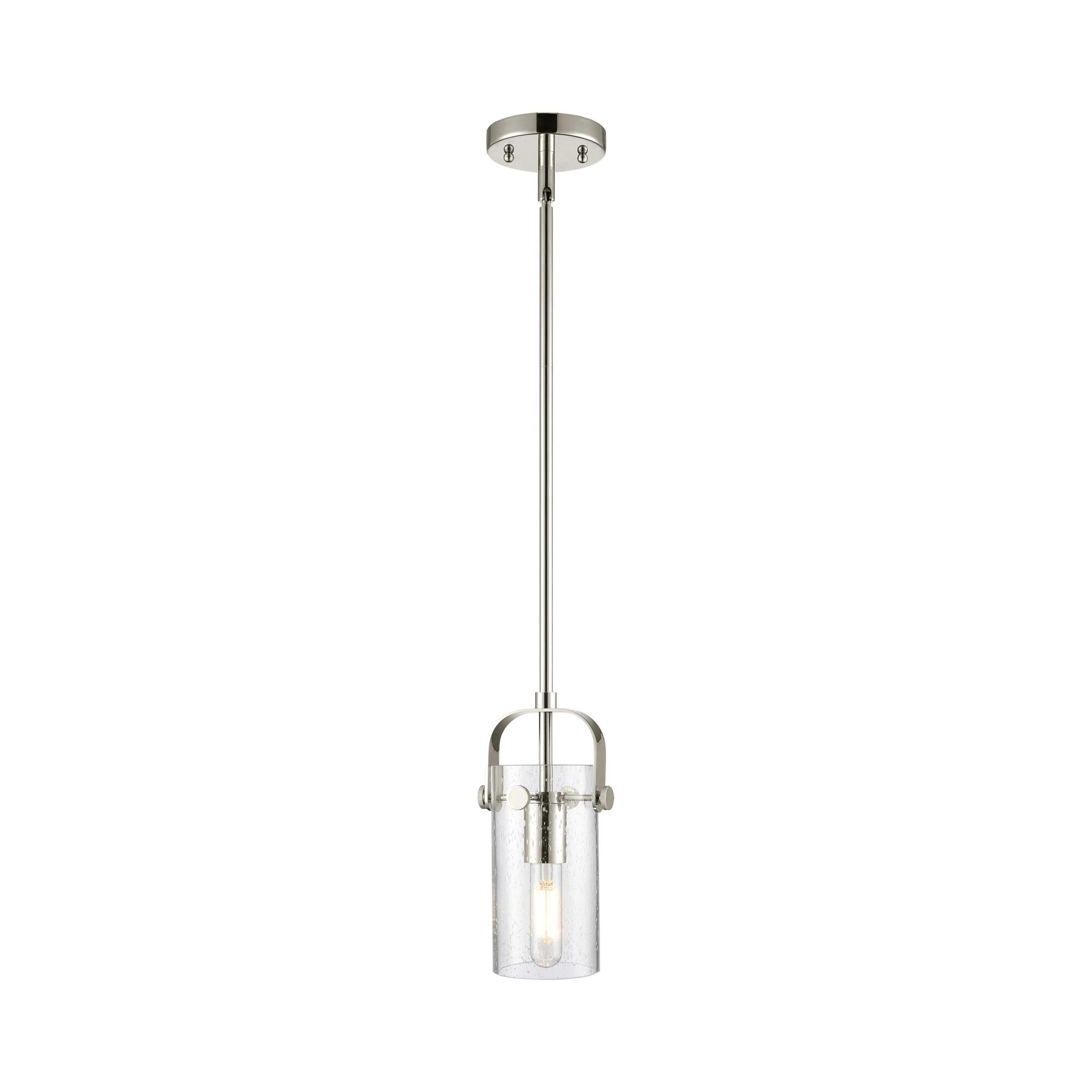 Shown in Polished Nickel finish and Seedy glass