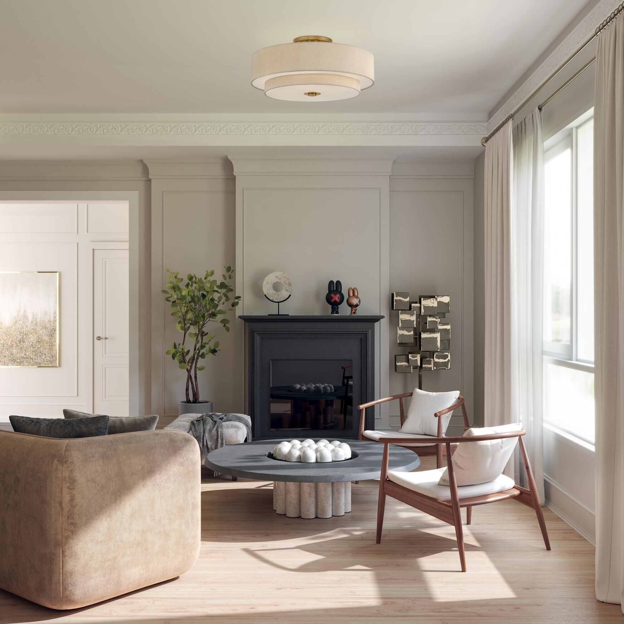 Bellingham 30 Inch Semi Flush Mount by Livex Lighting