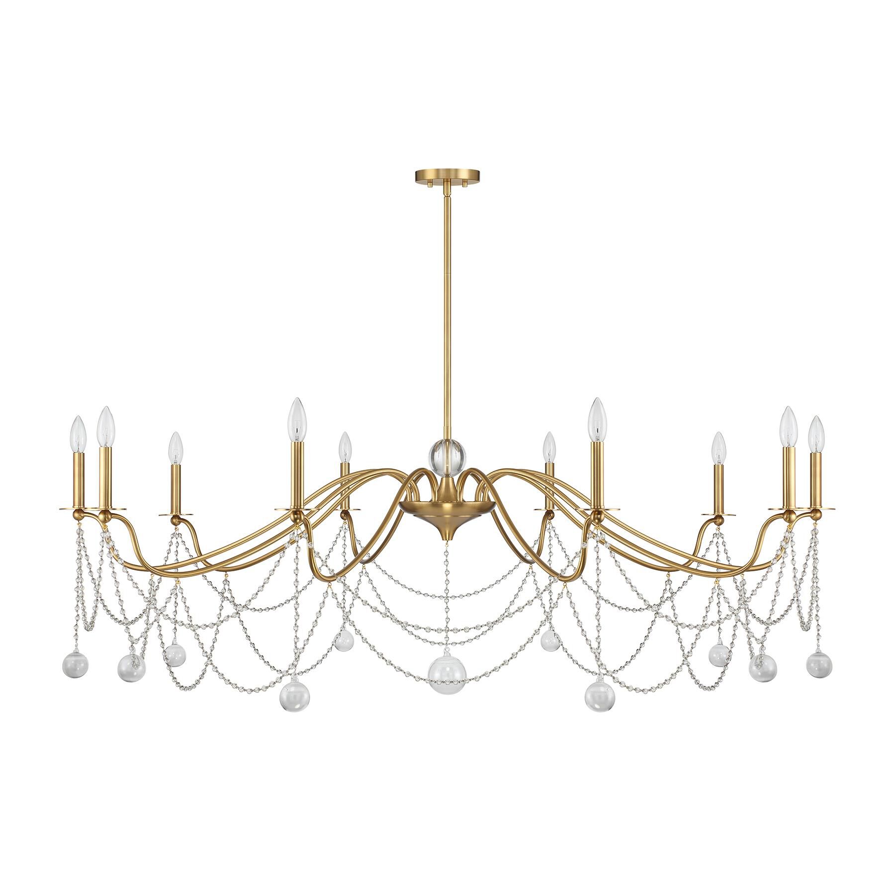 Shown in Warm Brass finish and Clear crystal