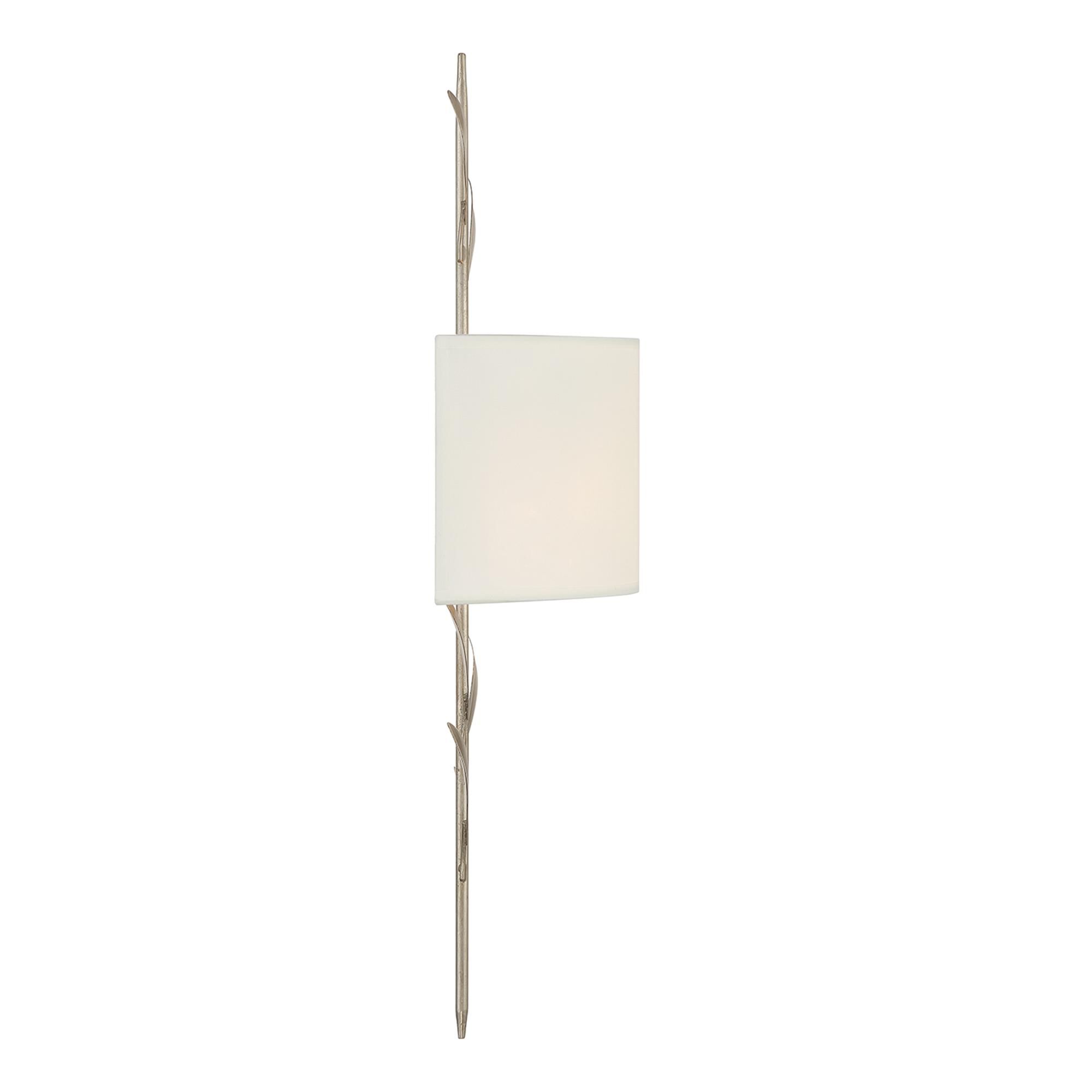 Shown in Antique Silver finish and Silk shade