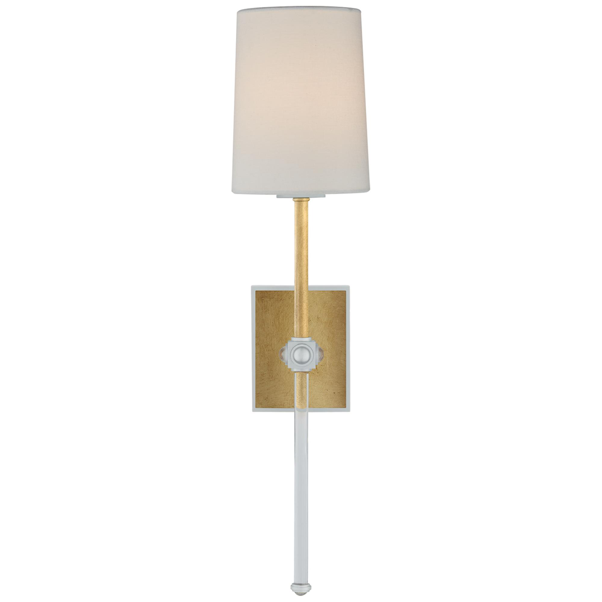 Shown in Gild And Crystal finish and Linen shade