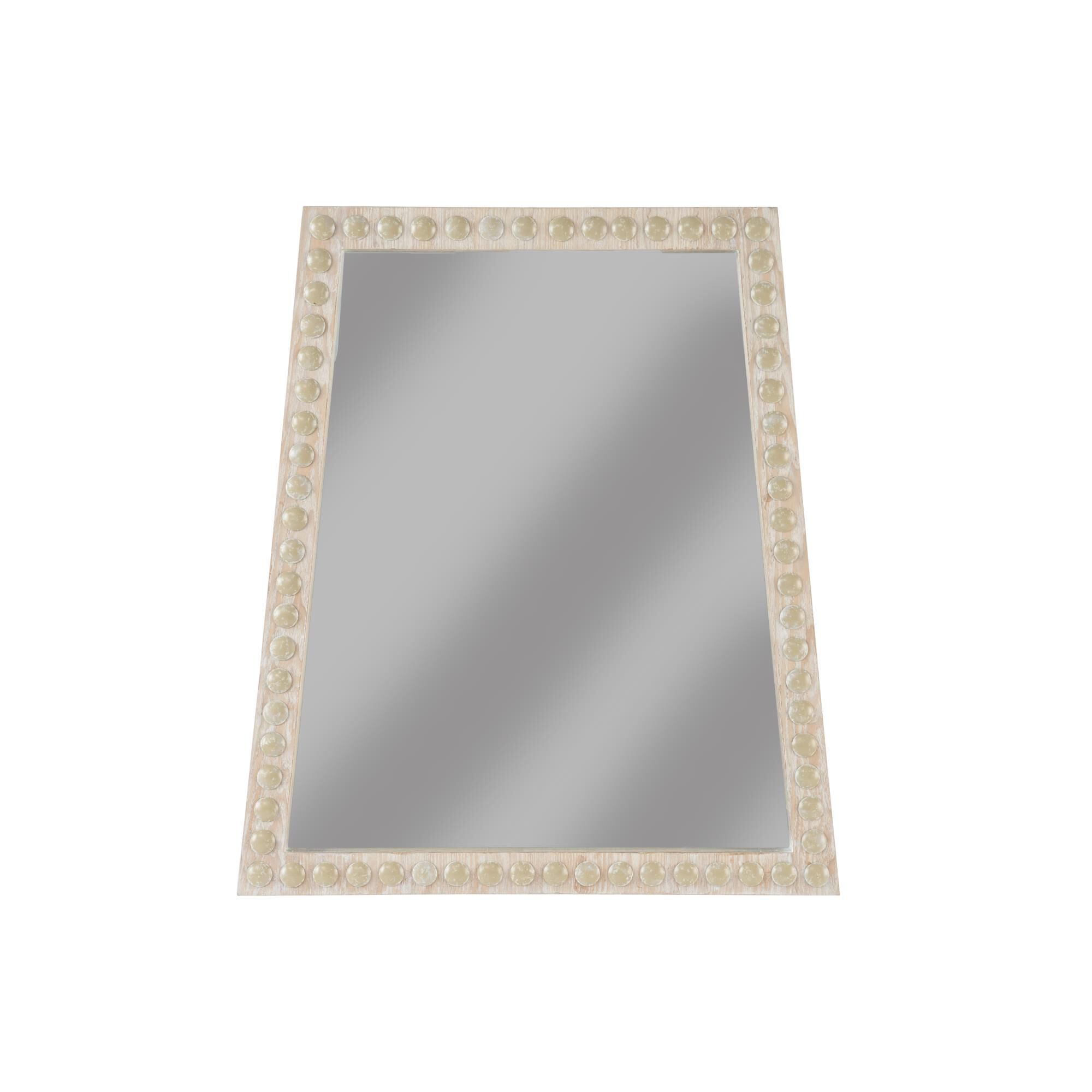 Shown in White Washed Tan/Clear/Plain finish and Mirror glass