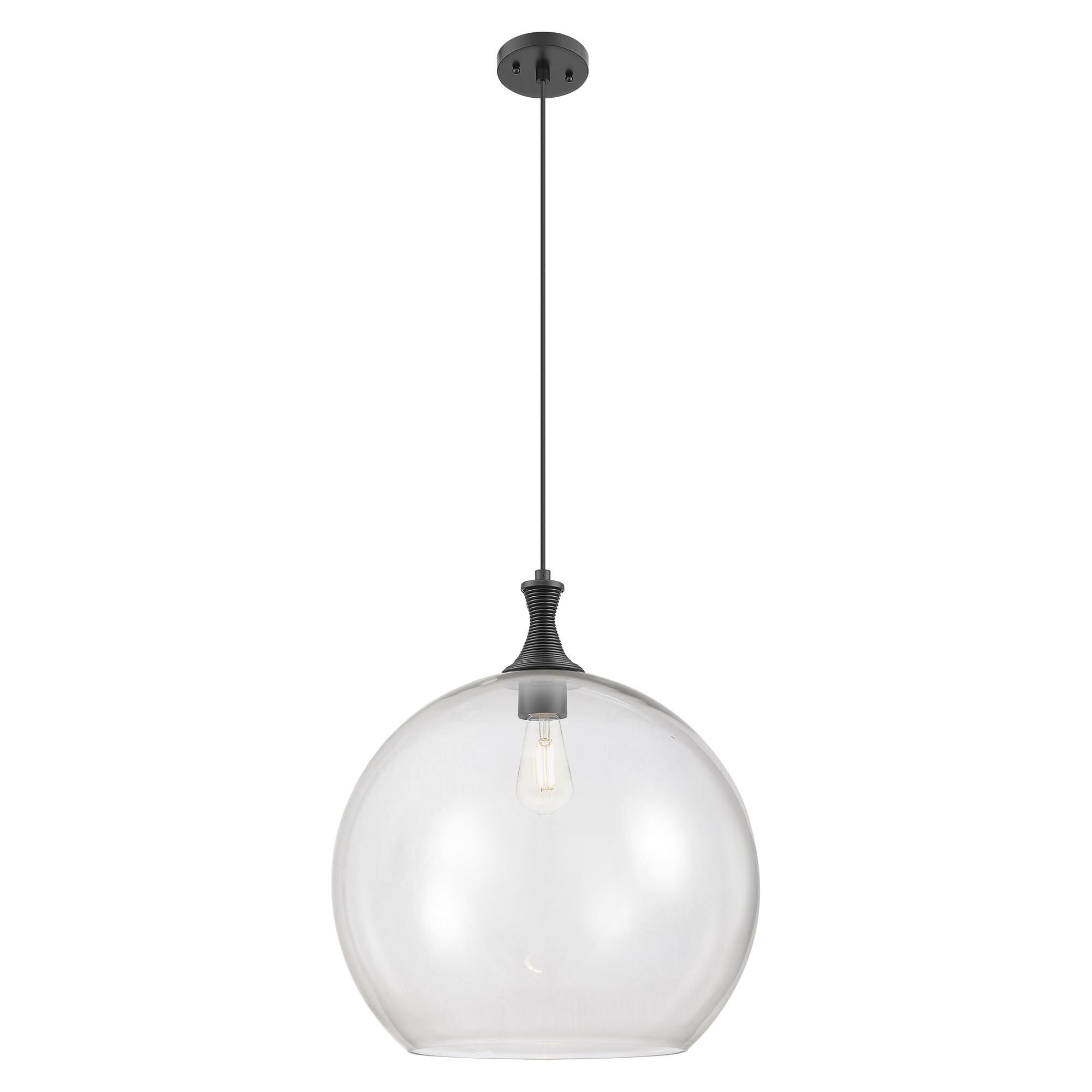 Shown in Matte Black finish and Clear glass