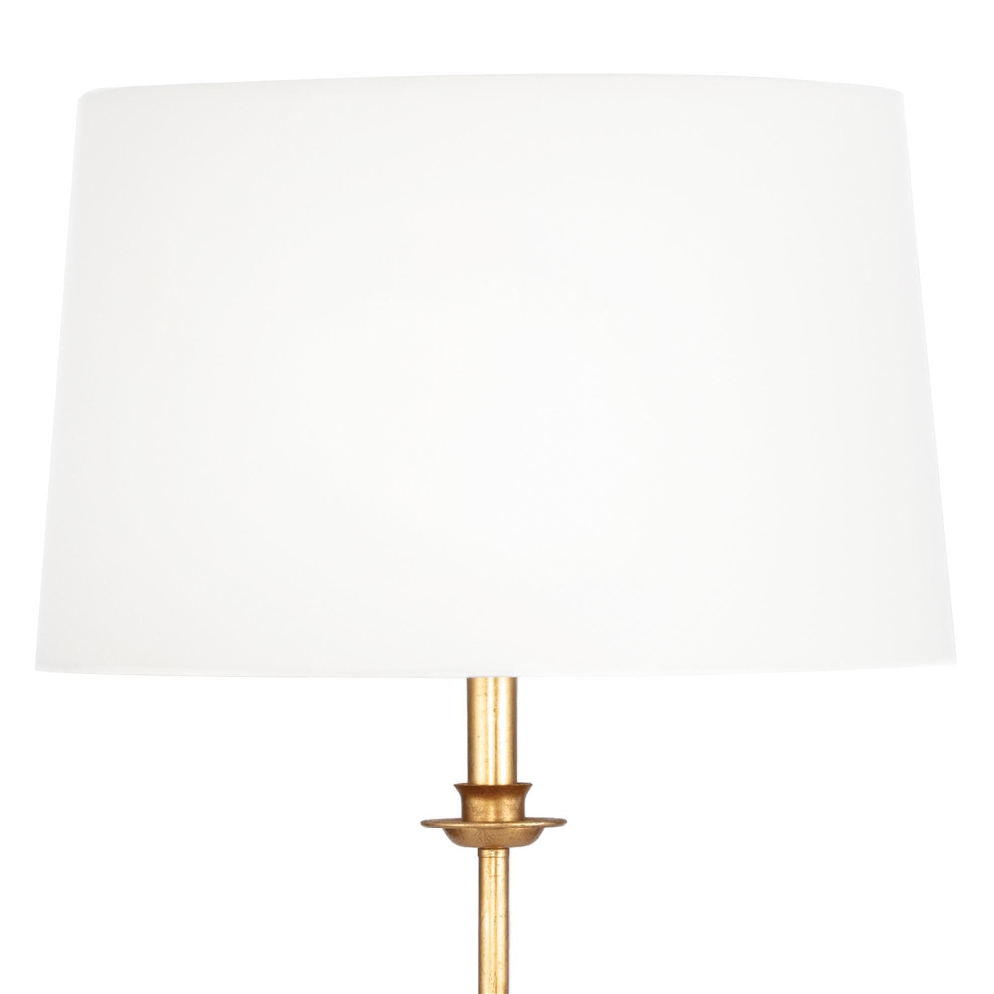 Shown in Gold Leaf finish and Linen shade