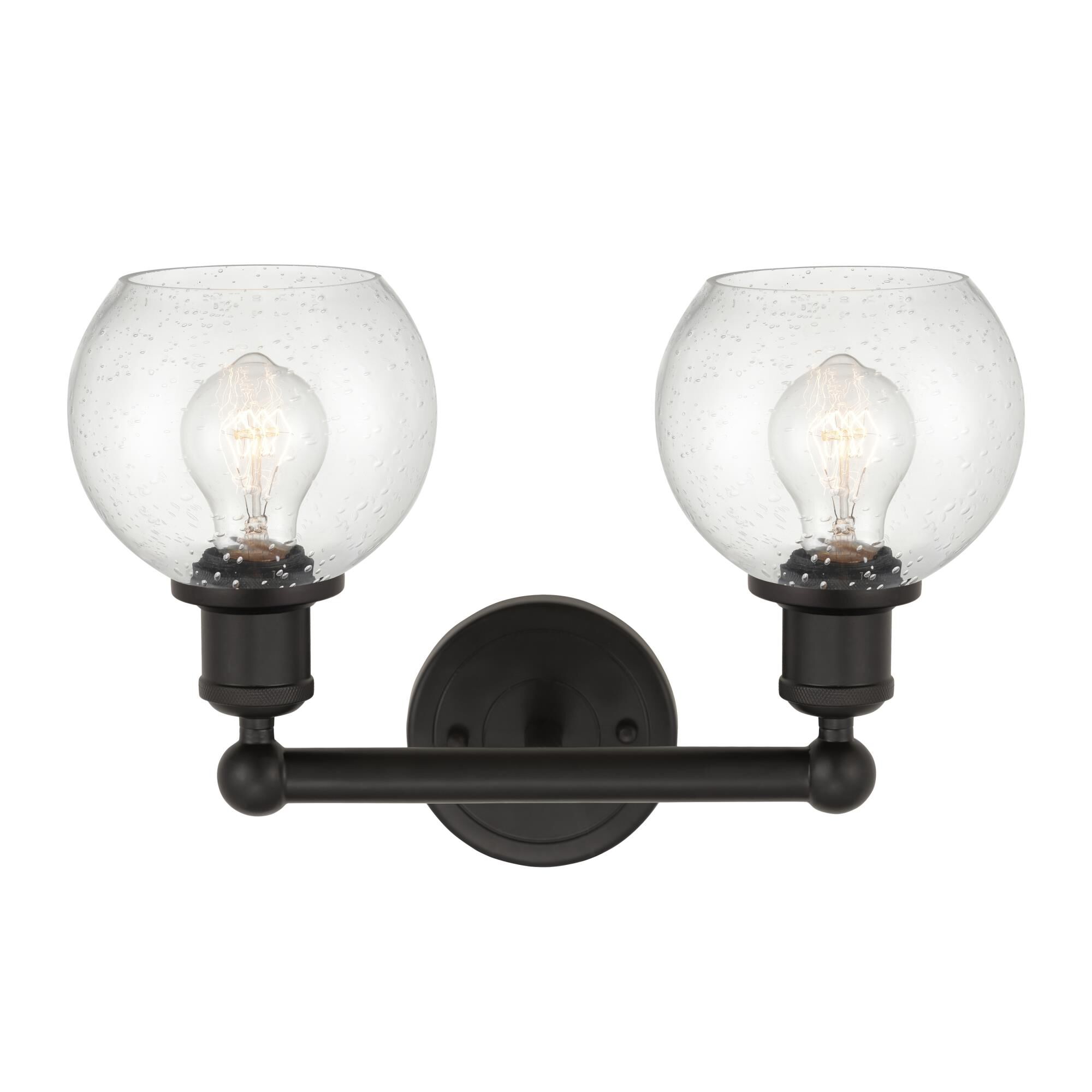 Shown in Oil Rubbed Bronze  finish and Seedy glass