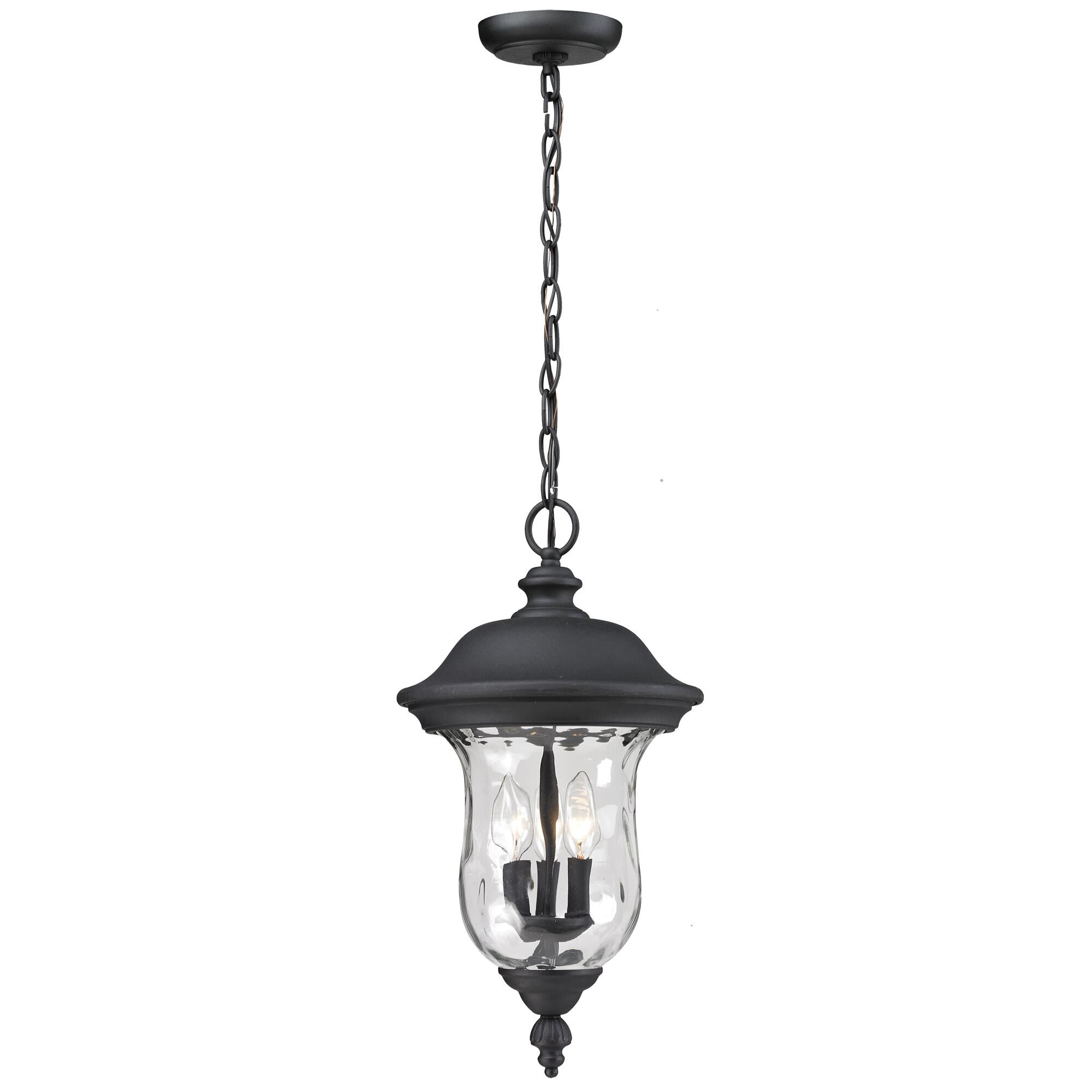 Shown in Black finish and Glass shade