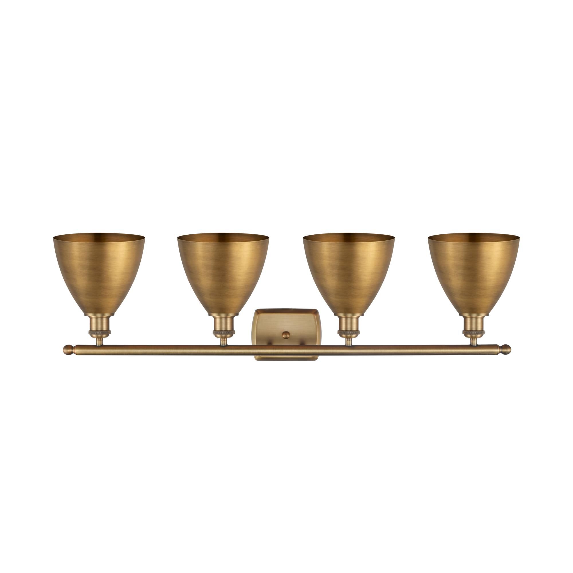 Shown in Brushed Brass finish and Brushed Brass Ballston Dome shade