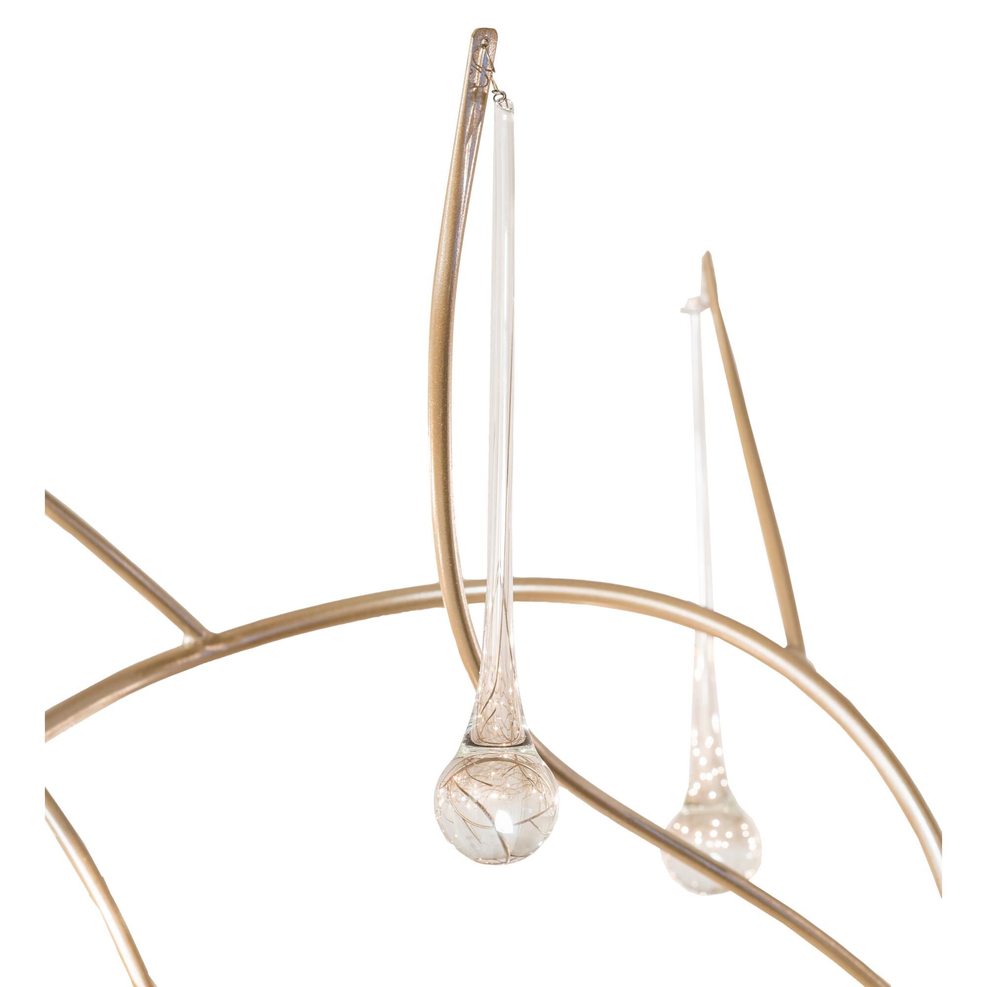 Shown in Crystal finish and Gold glass