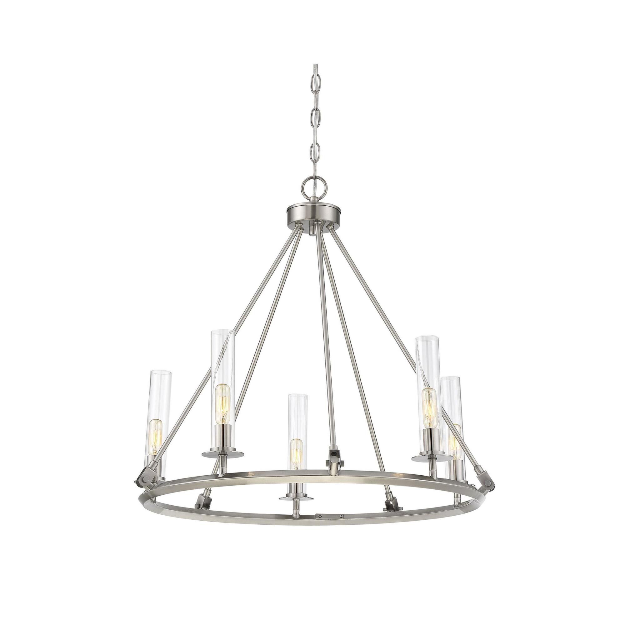 Shown in Brushed Pewter finish and Clear glass 