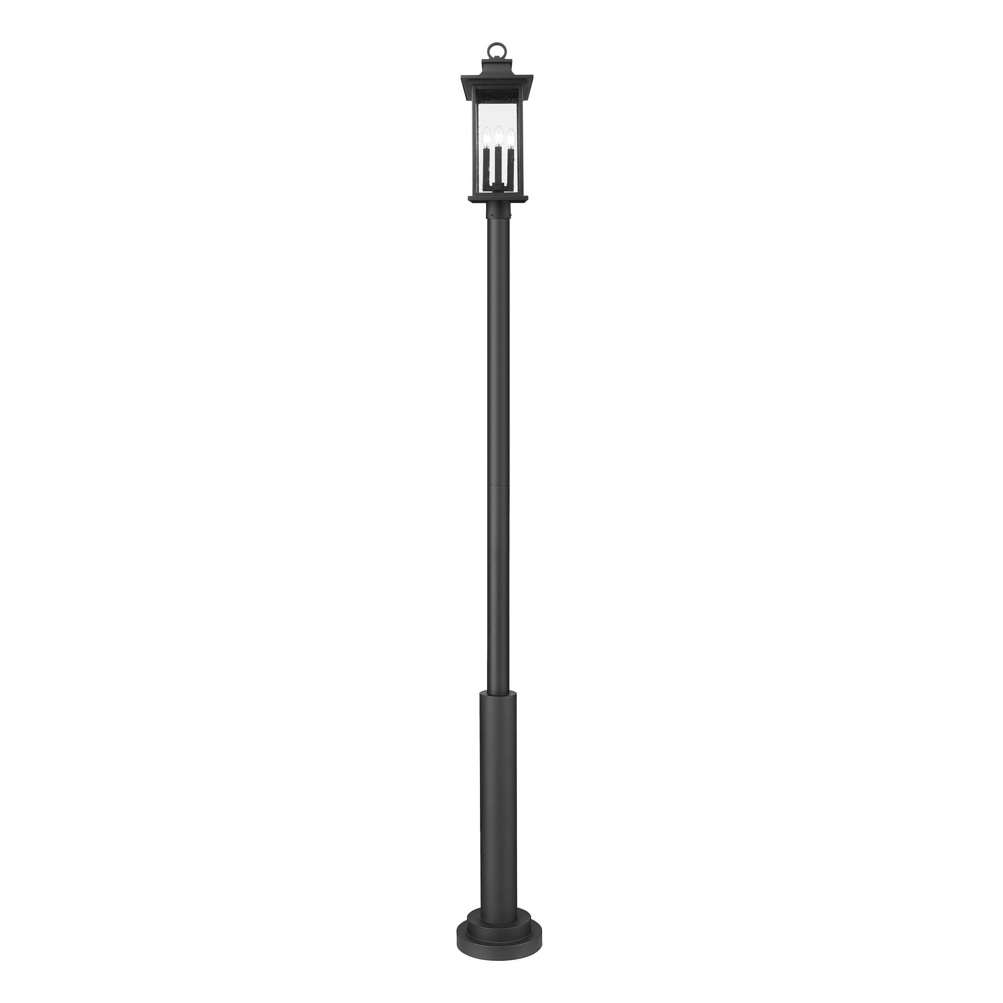Shown in Black finish and Clear Seedy glass and Clear Seedy shade