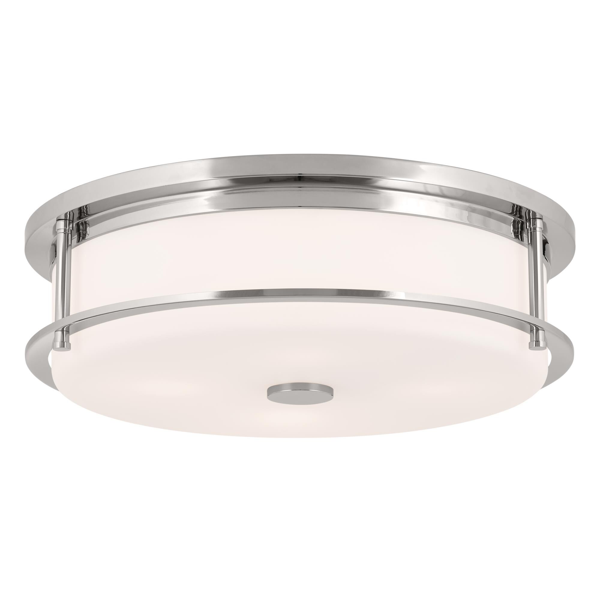 Shown in Polished Nickel finish and Satin Etched Cased Opal glass