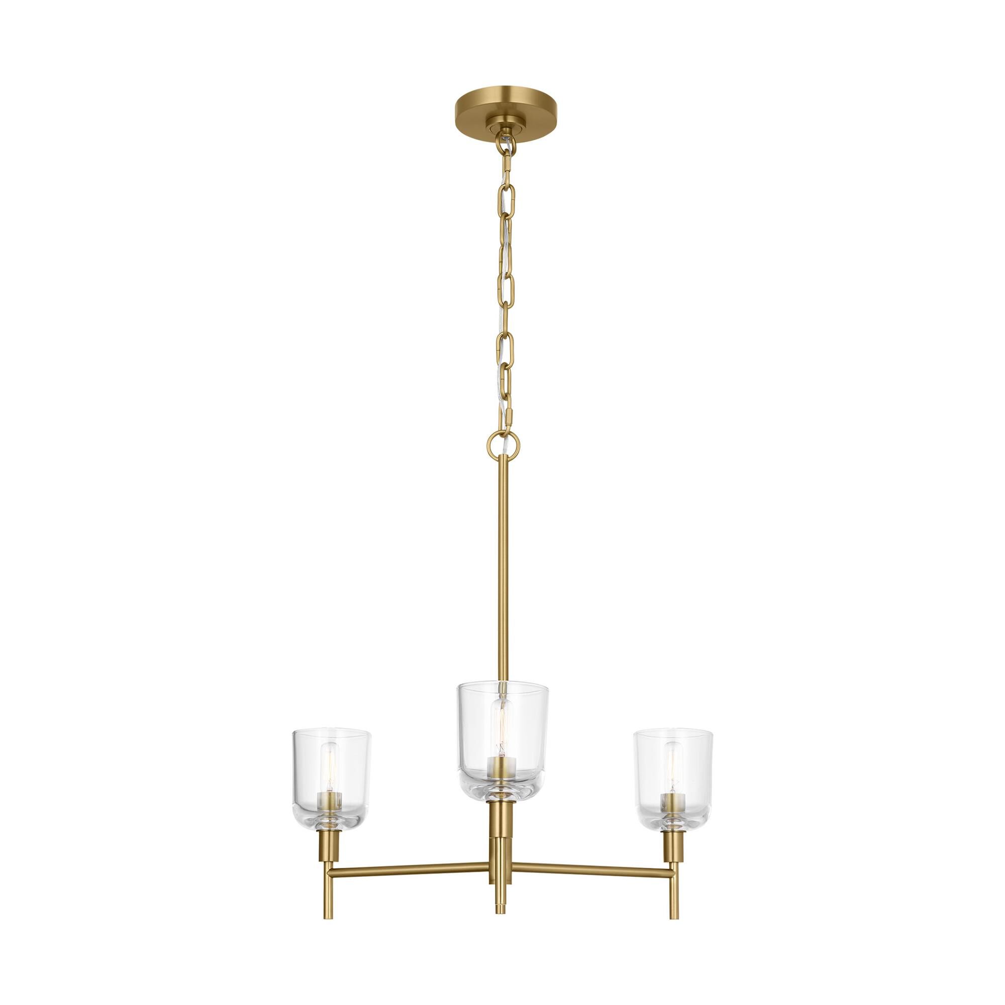 Shown in Burnished Brass finish and Clear glass
