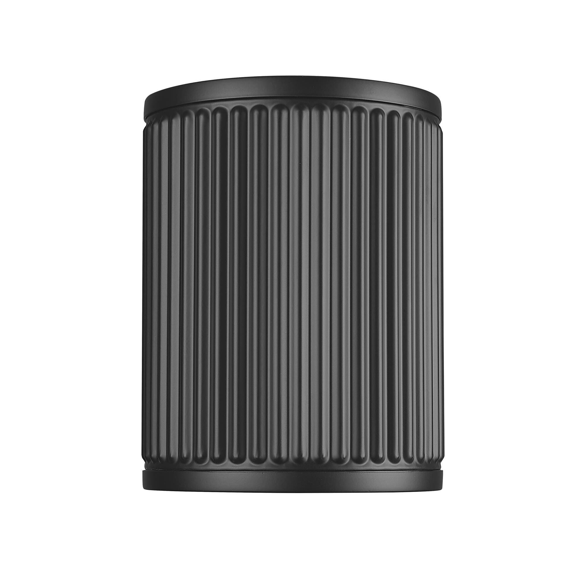 Shown in Matte Black finish and Frosted glass and Frosted shade