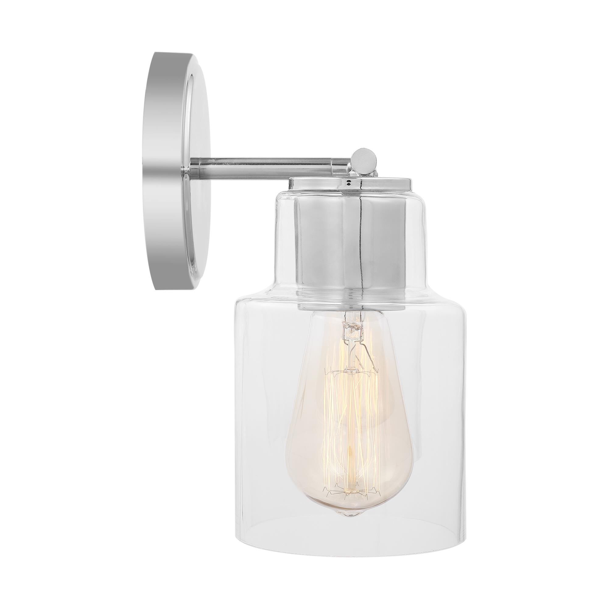 Shown in Chrome finish and Clear Glass s shade
