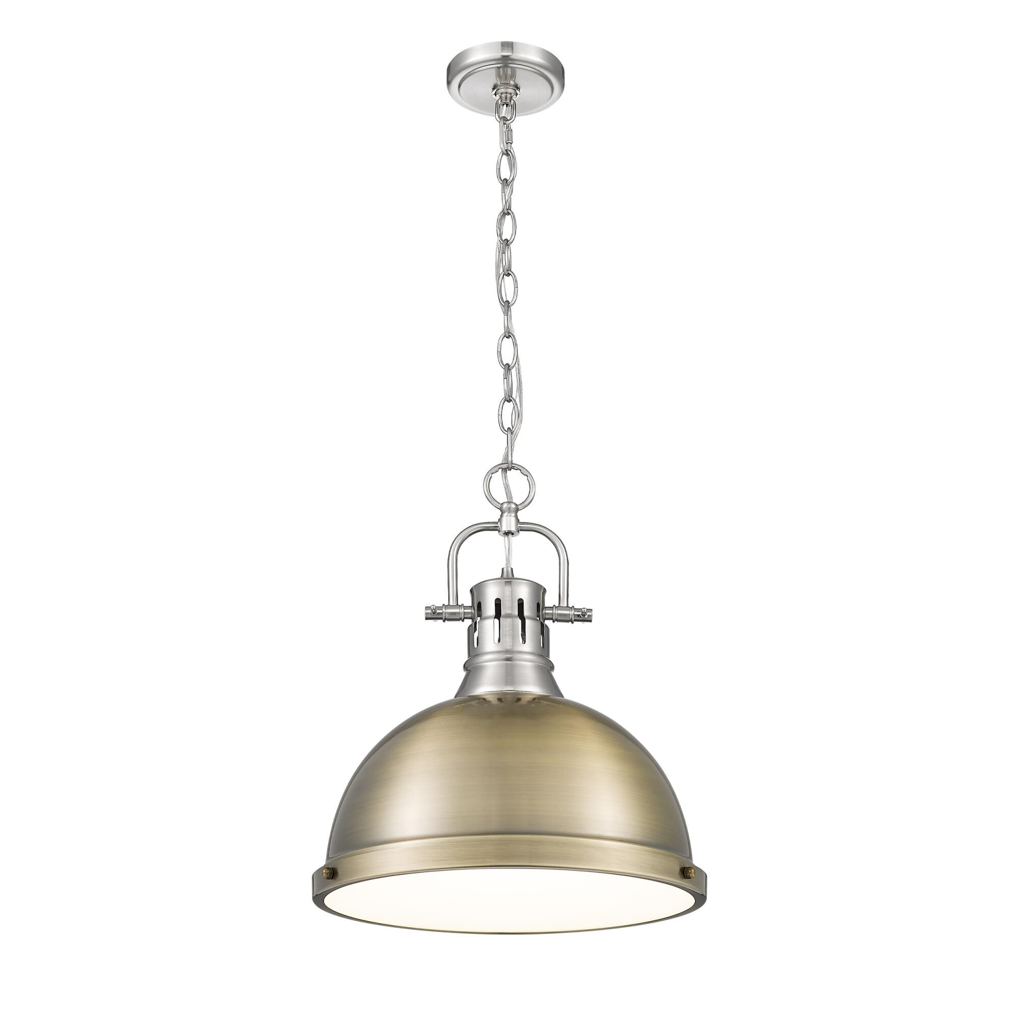 Shown in Pewter finish and Aged Brass shade