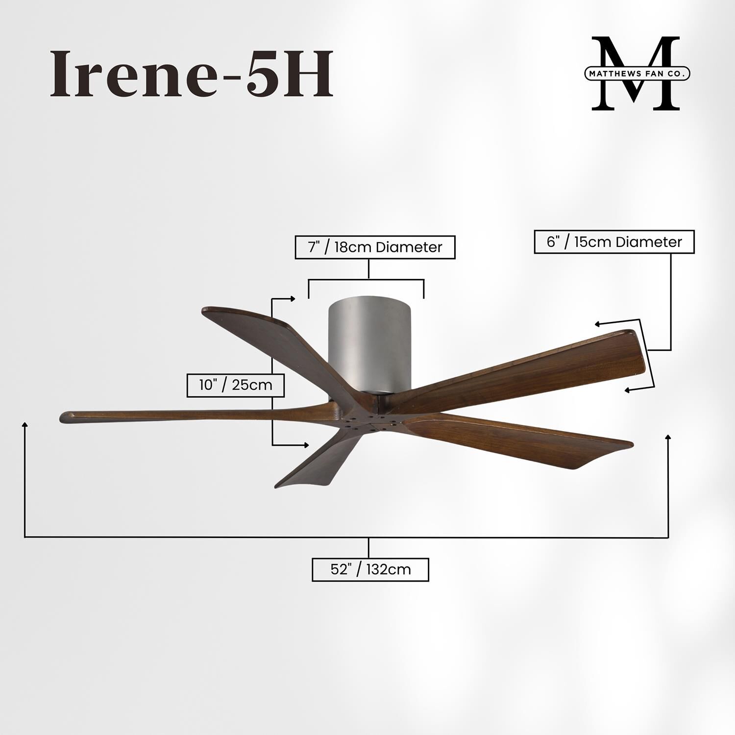 Irene 52 Inch Flush Mount Fan by Matthews Fan Company
