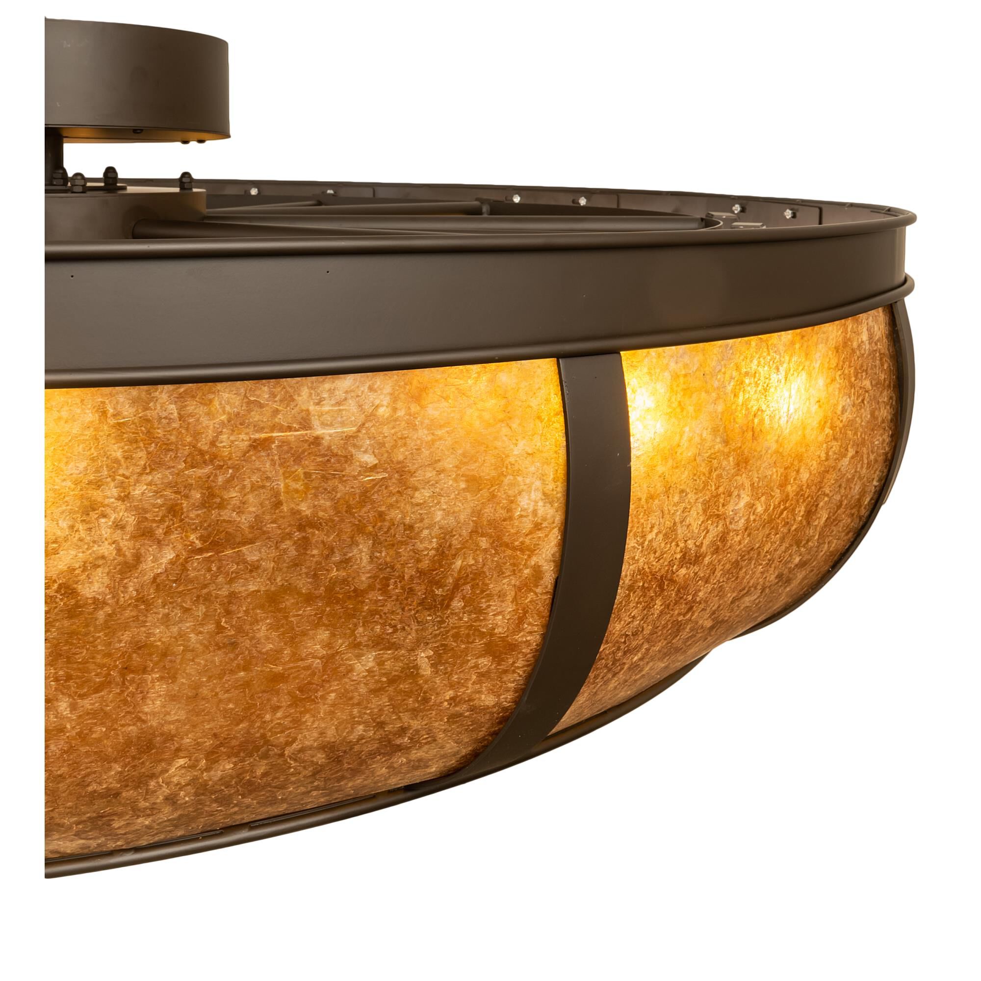 Shown in Oil Rubbed Bronze finish and Amber Mica glass