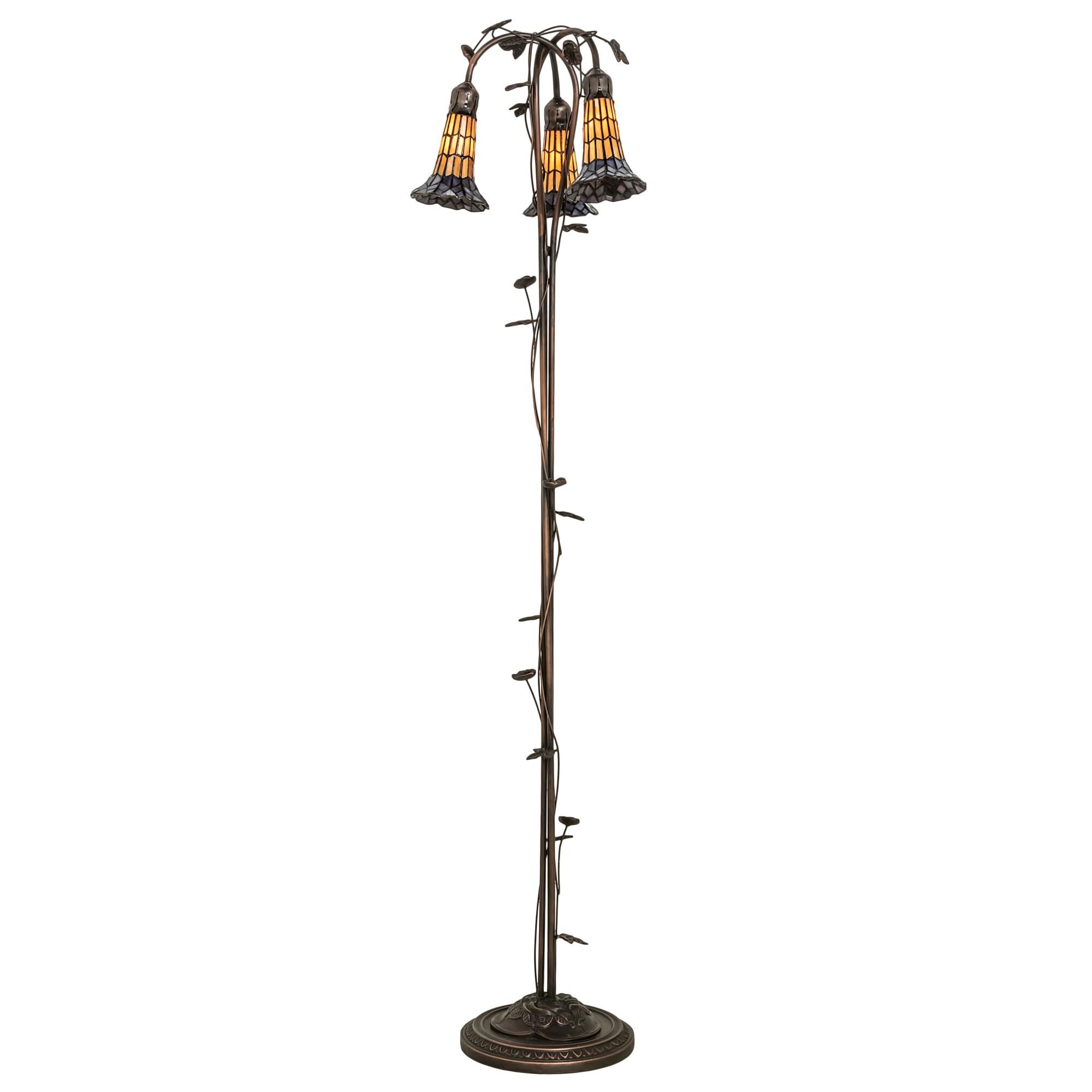 Stained Glass Pond Lily 58 Inch Floor Lamp by Meyda Lighting