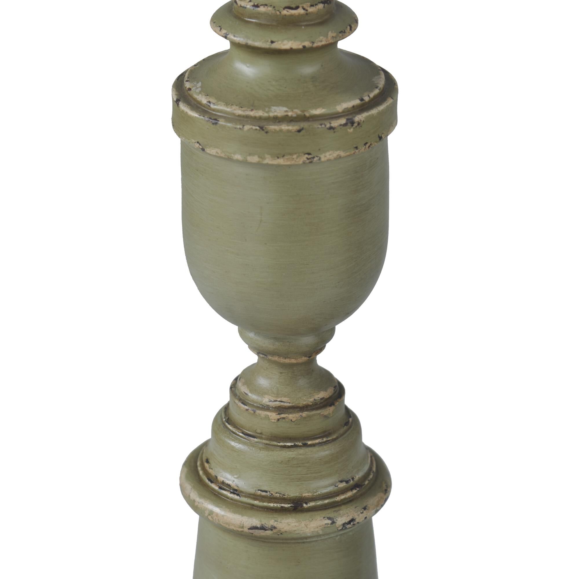 Shown in Distressed Green finish and Oatmeal Hardback Fabric shade