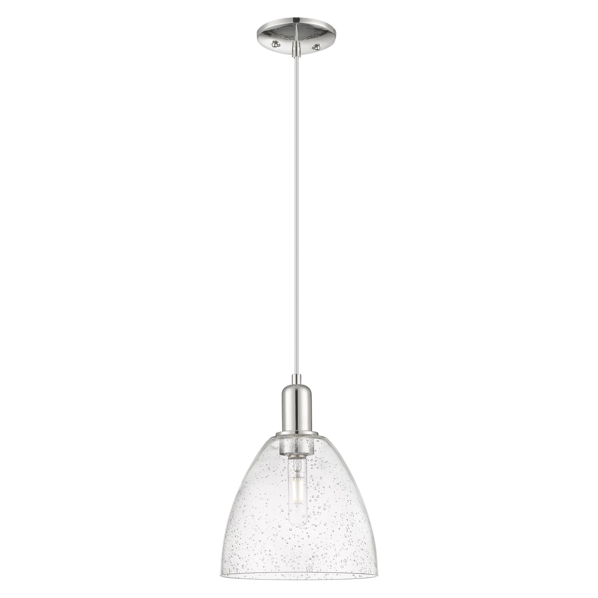 Shown in Polished Nickel finish and Seedy glass