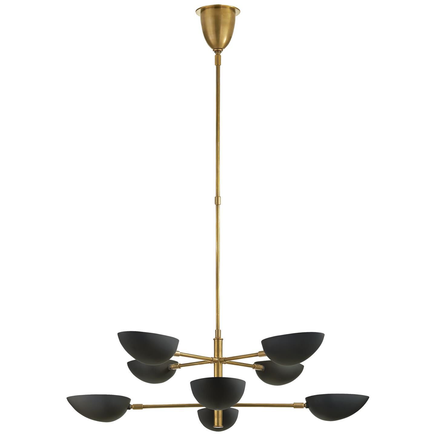 Shown in Hand Rubbed Antique Brass finish and Black shade
