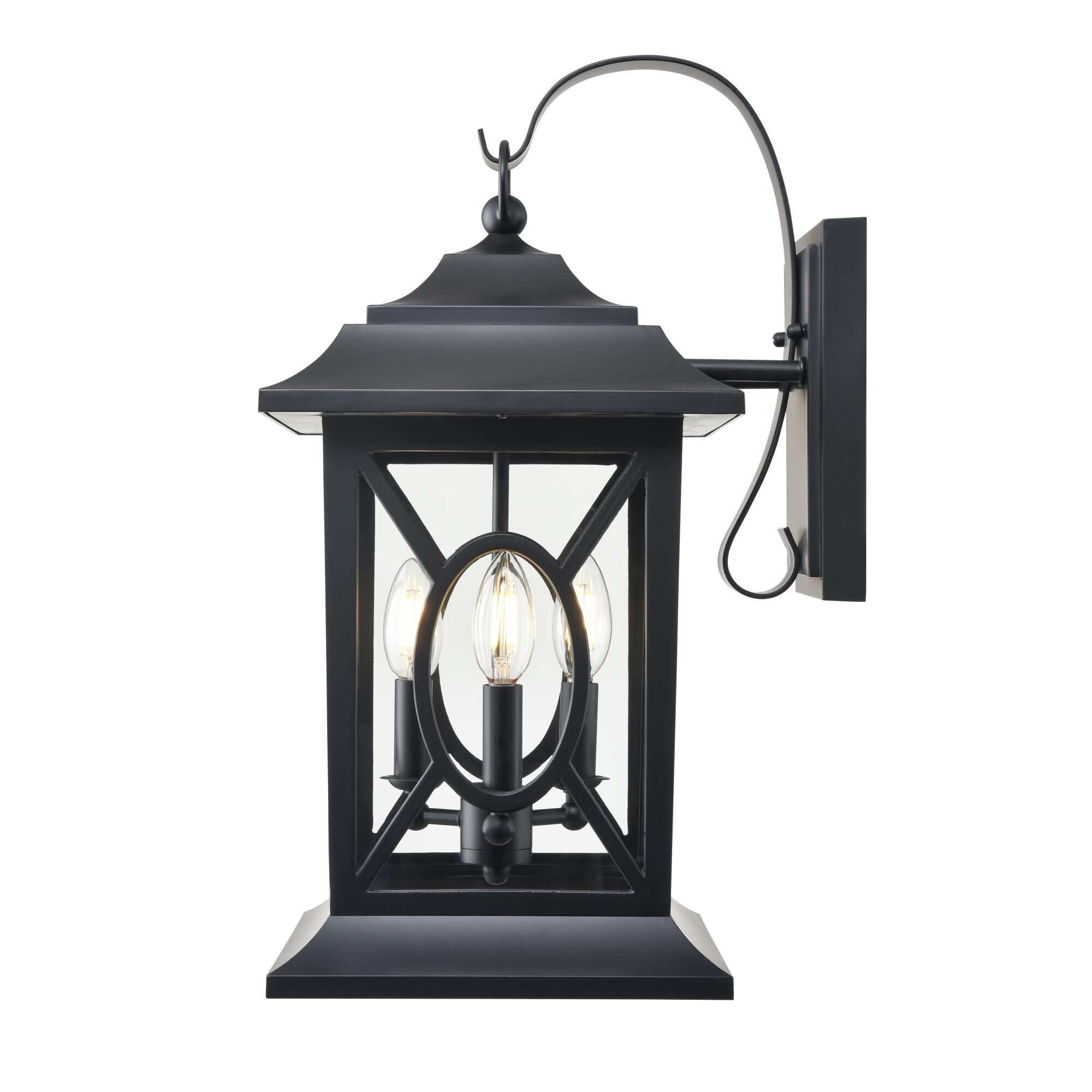 Shown in Powder Coated Black finish and Clear glass