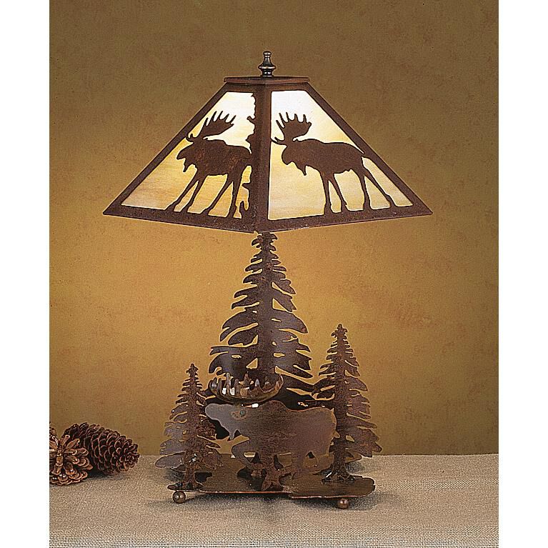 Shown in Natural Rust finish and Beige glass