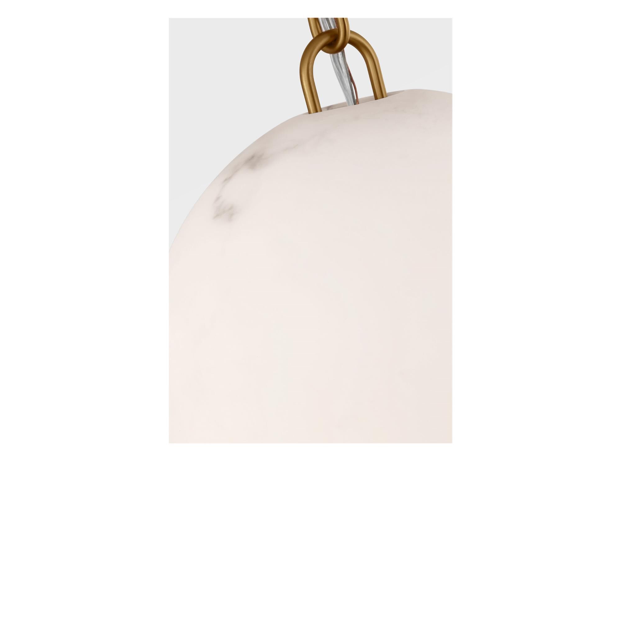 Shown in Burnished Brass finish and Faux Alabaster Resin shade