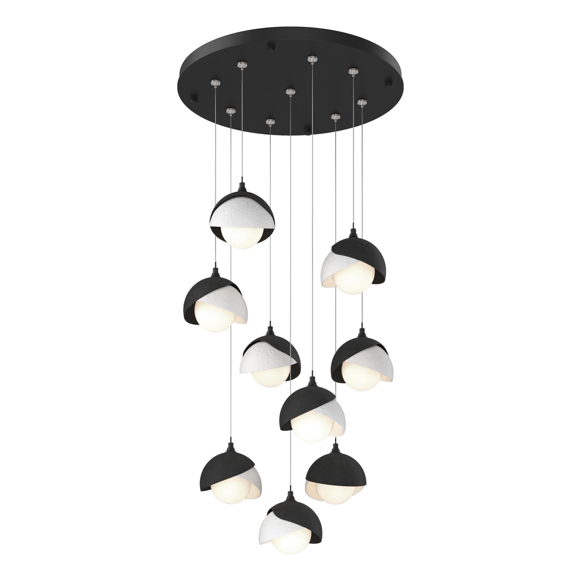 Shown in Black finish and Opal glass