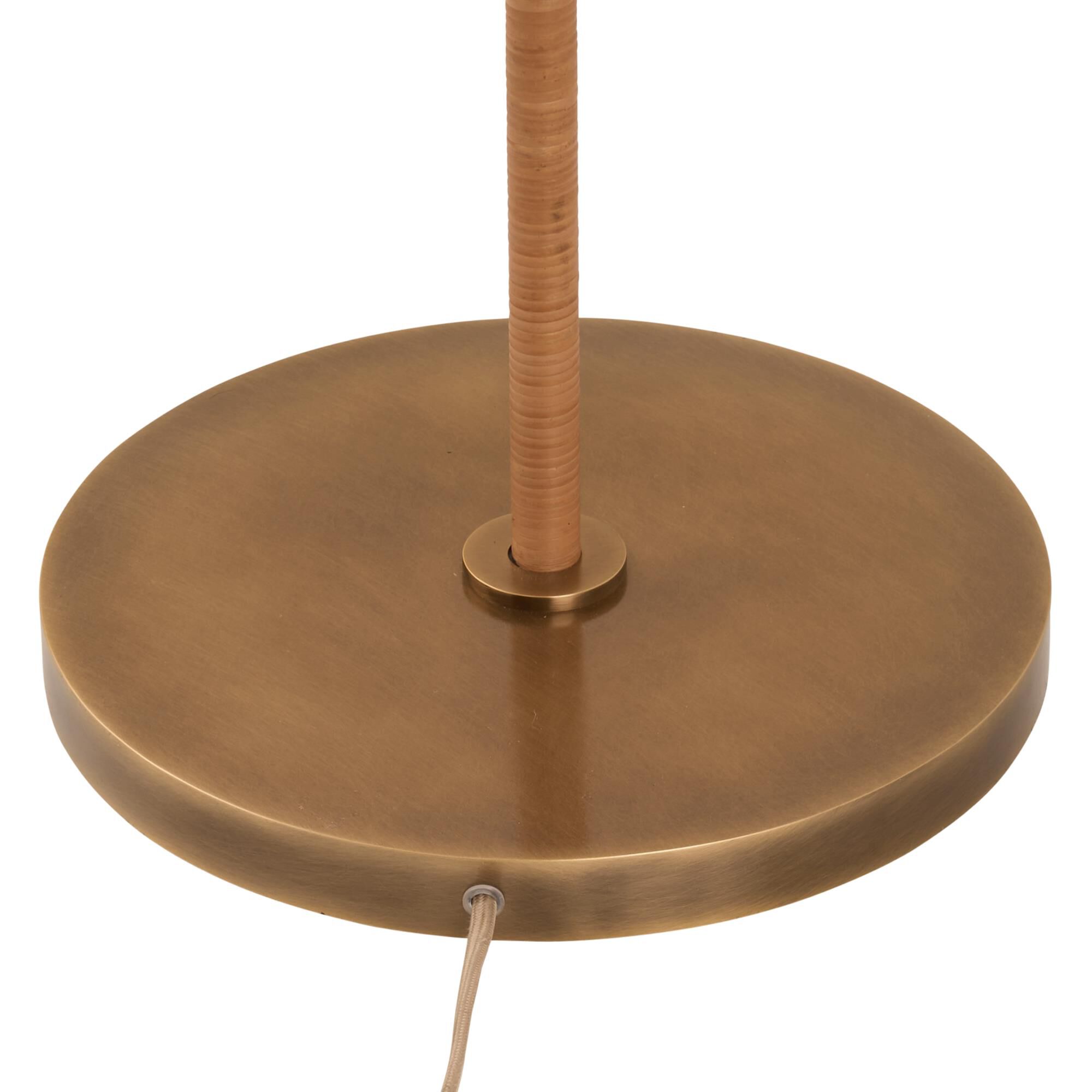 Shown in Brown finish and Rattan shade