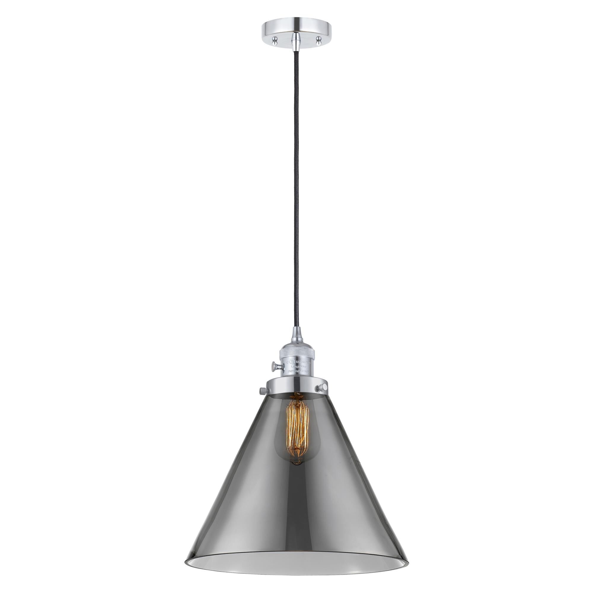 Shown in Polished Chrome finish and Plated Smoke glass