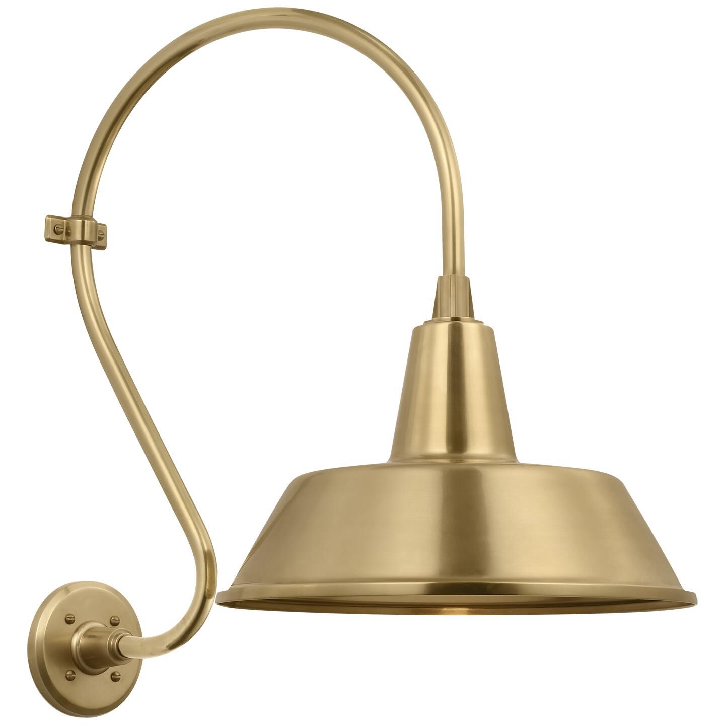 Shown in Hand-Rubbed Antique Brass finish and Gold shade
