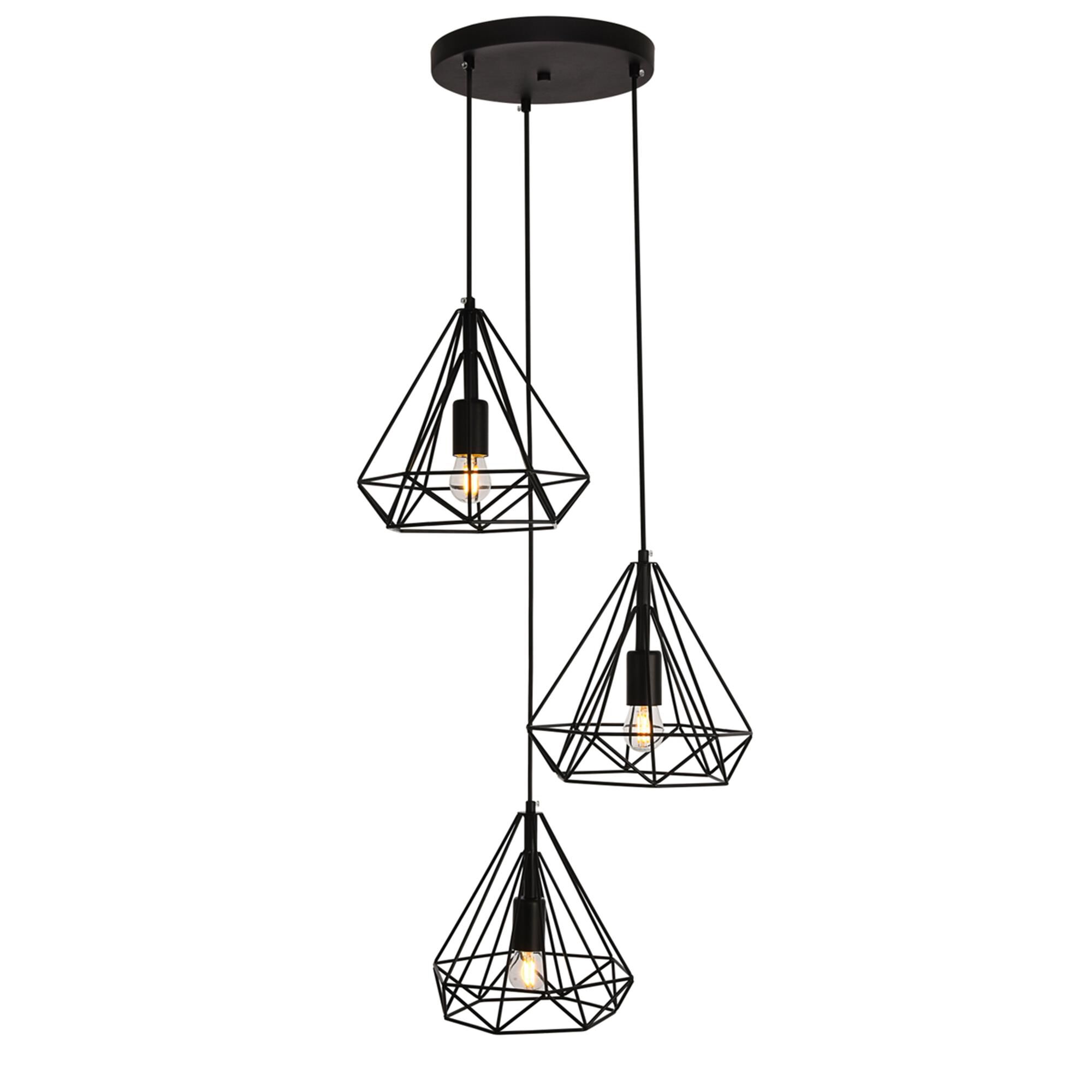 Jago 18 Inch 3 Light Multi Light Pendant by Elegant Lighting