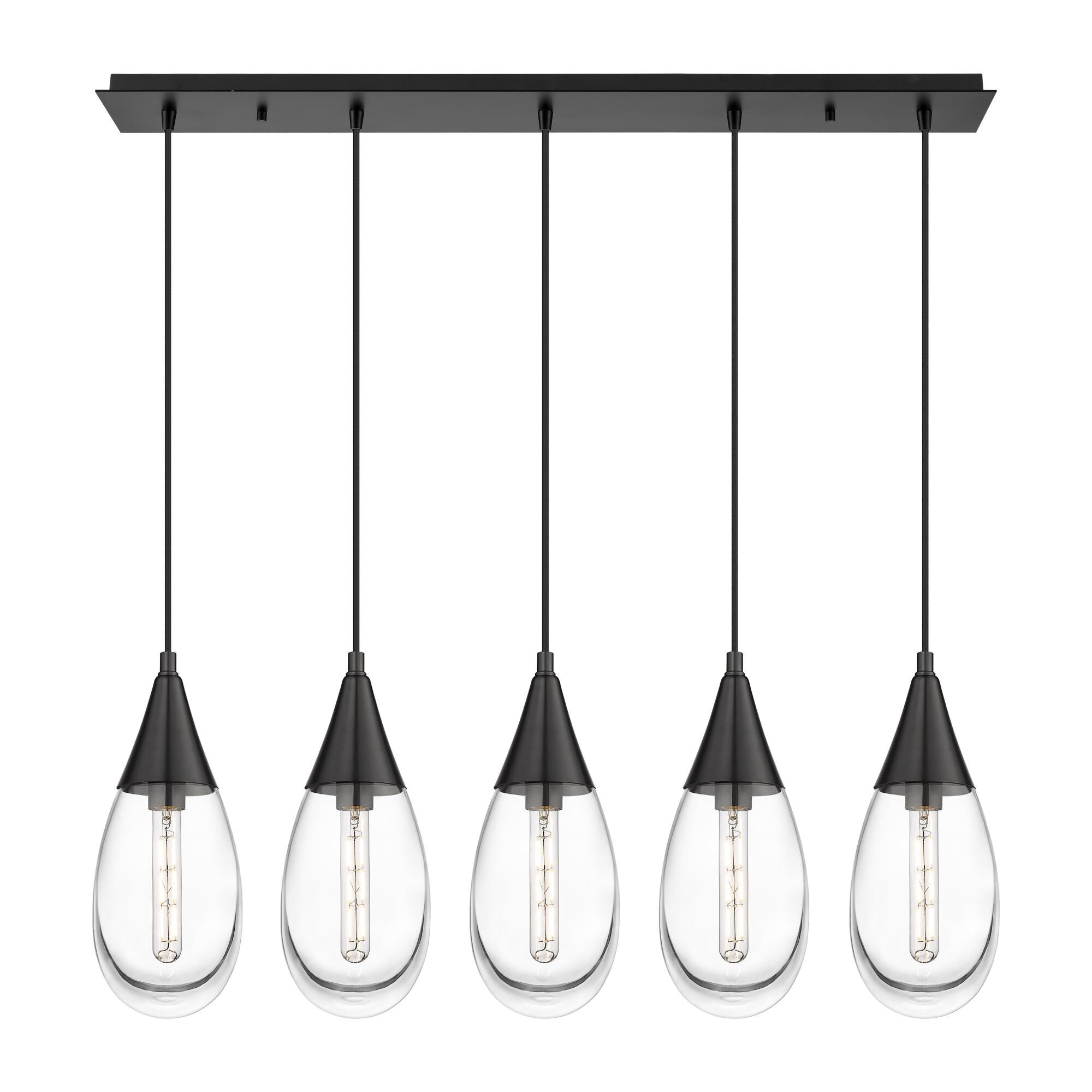 Shown in Matte Black finish and Clear glass and Clear Glass shade