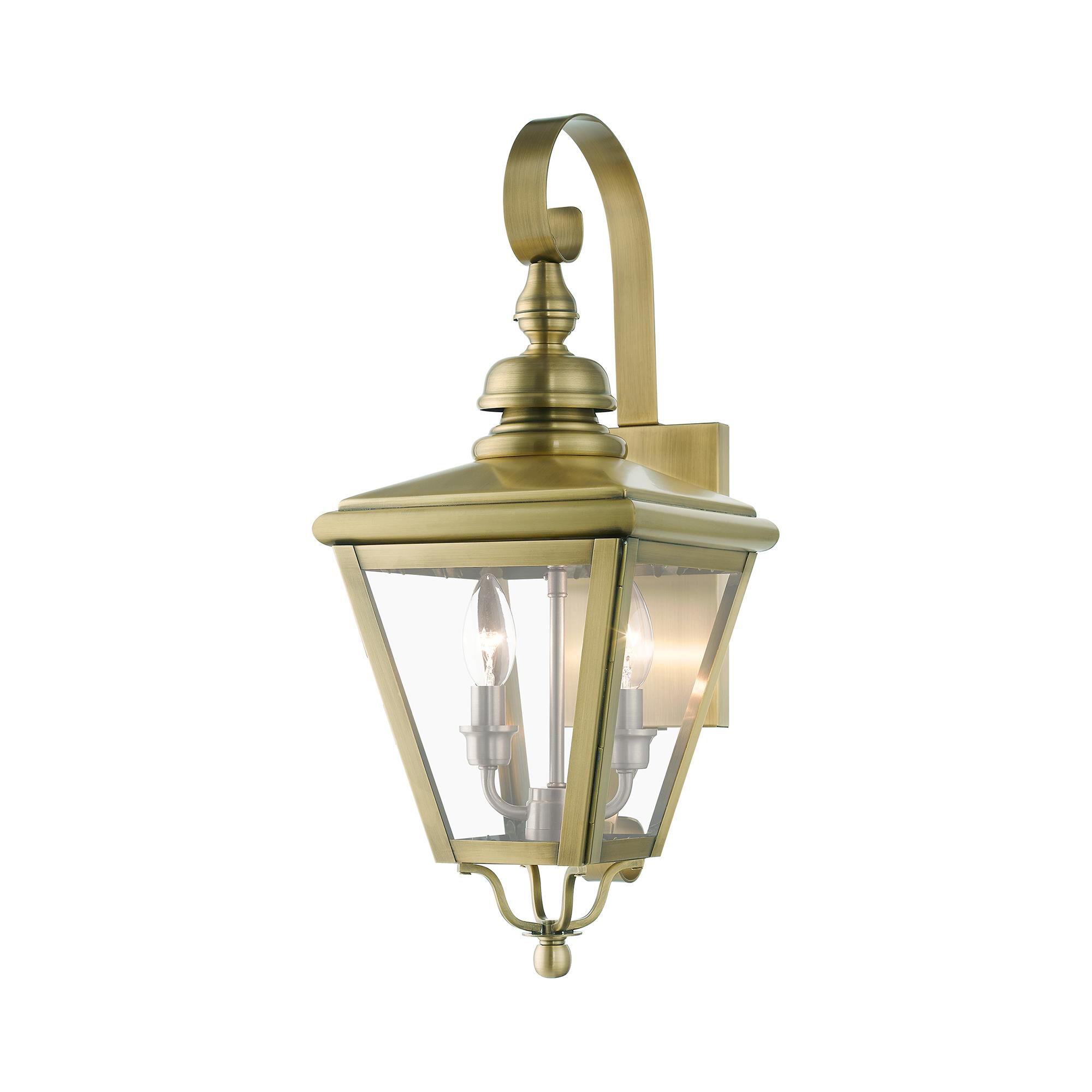Shown in Antique Brass with Brushed Nickel Cluster finish and Clear  glass