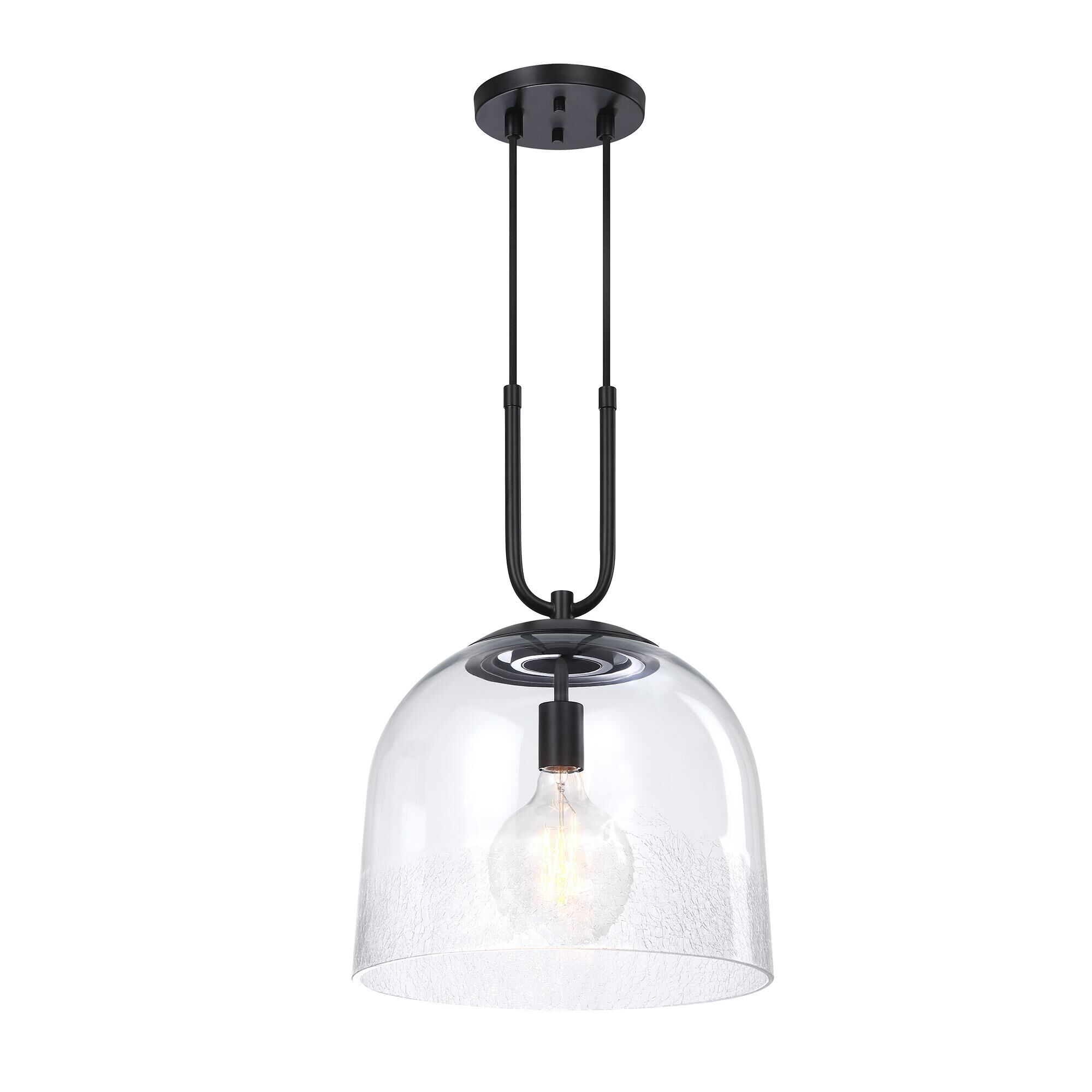 Shown in Matte Black finish and Clear Ice glass