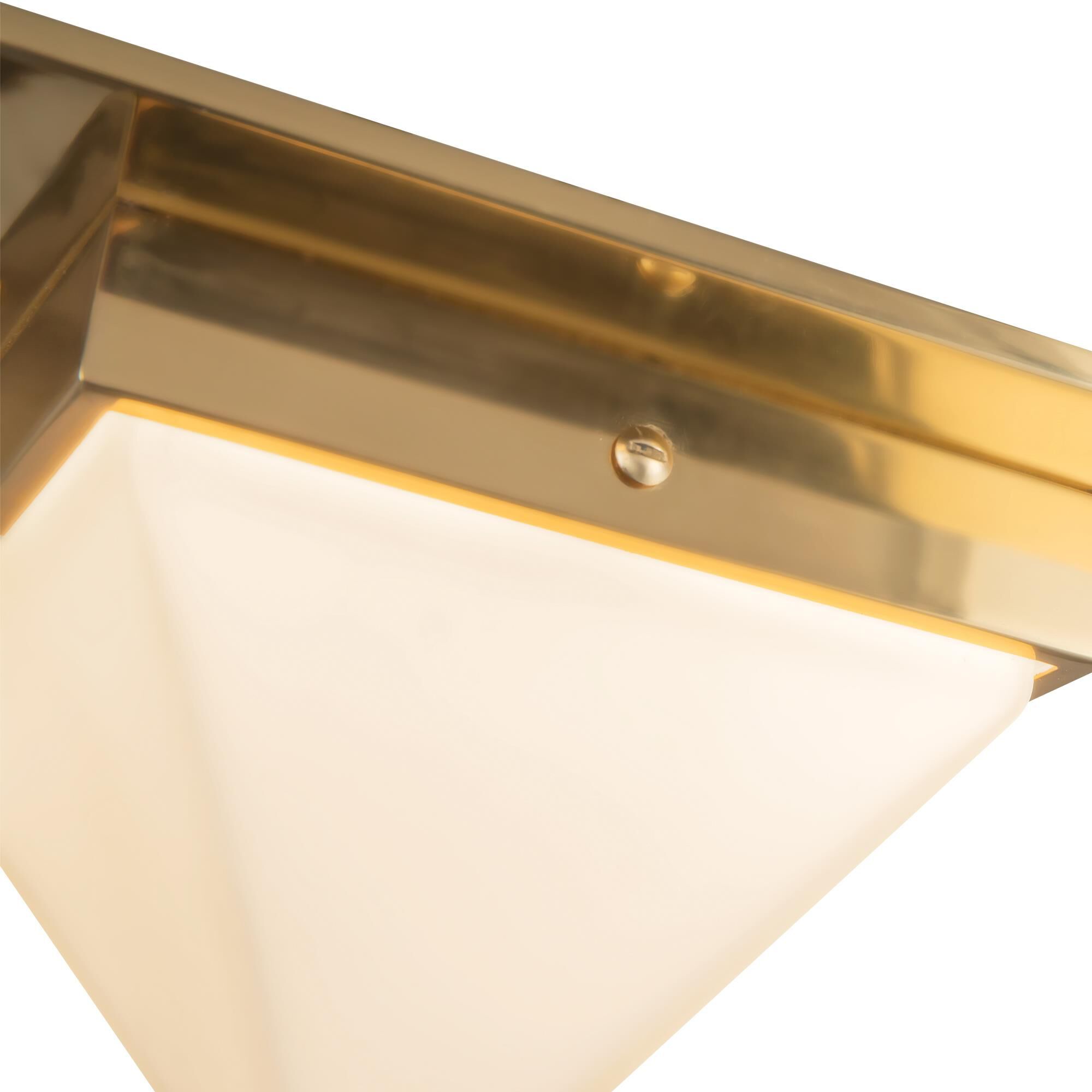 Shown in Patina Brass finish and Matte Opal glass