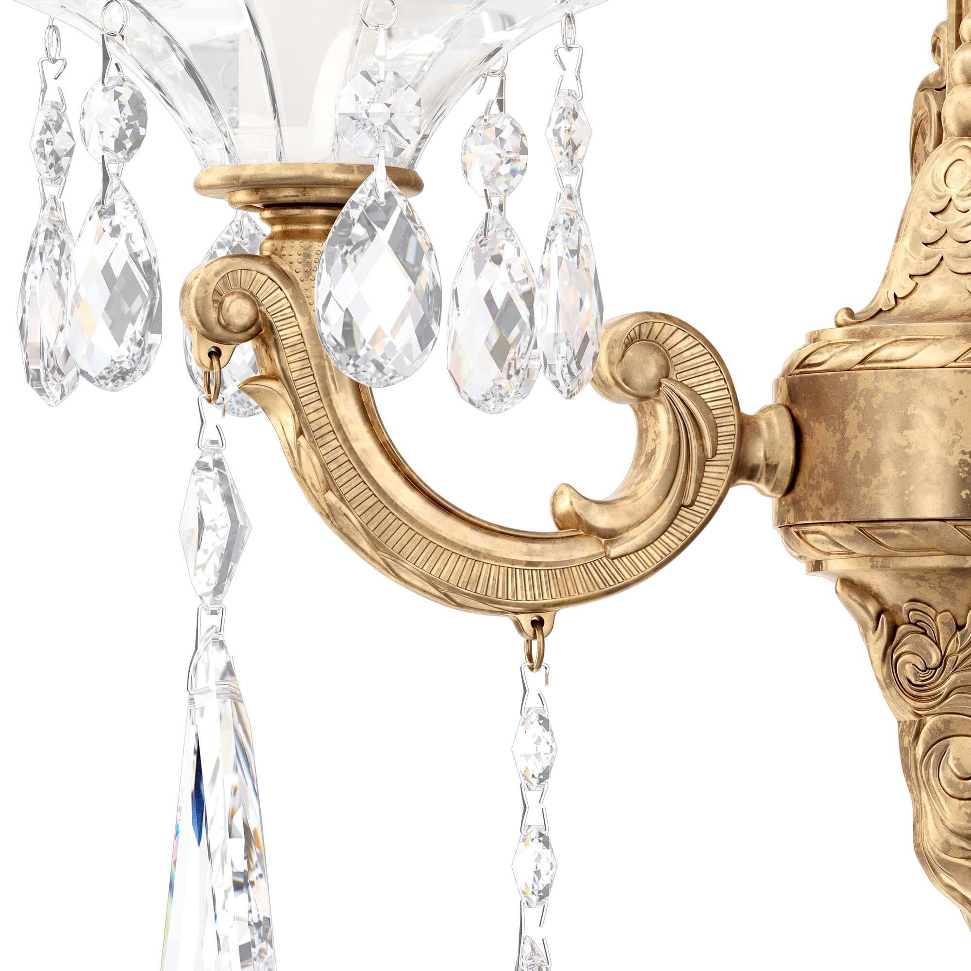 Shown in French Gold finish and Clear Heritage crystal