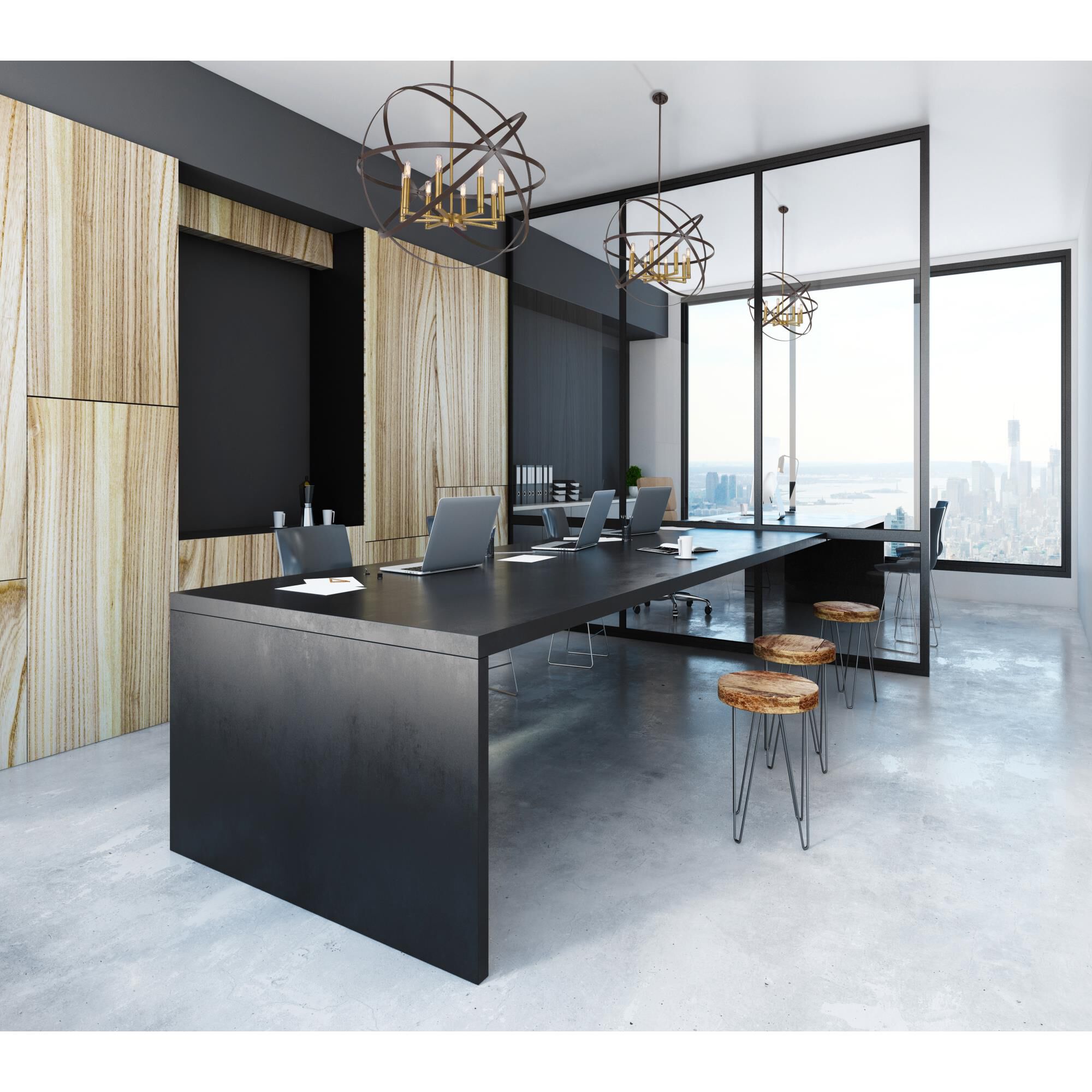 Shown in Hammered Bronze + Olde Brass finish and --- glass and --- shade