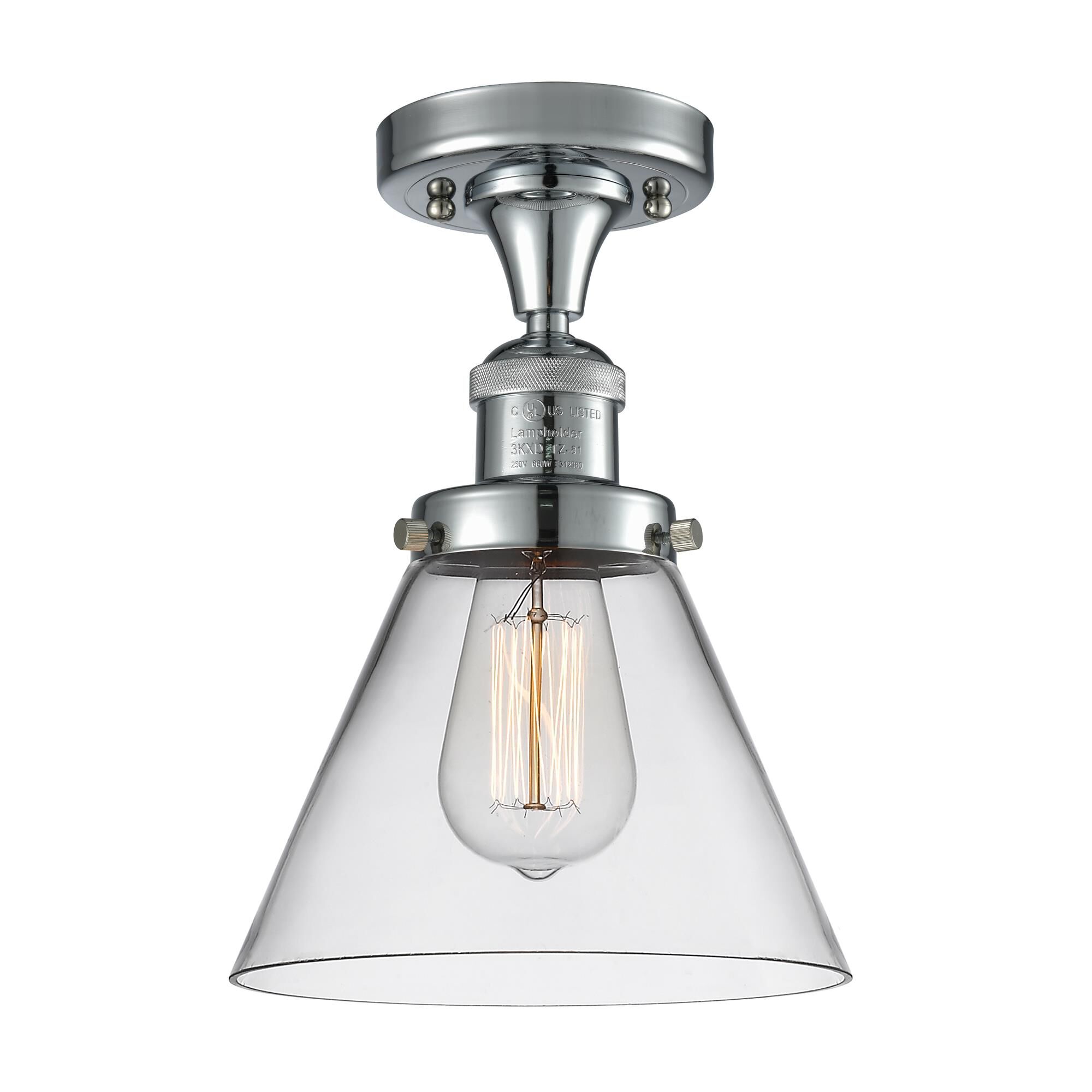 Shown in Polished Chrome finish and Clear glass