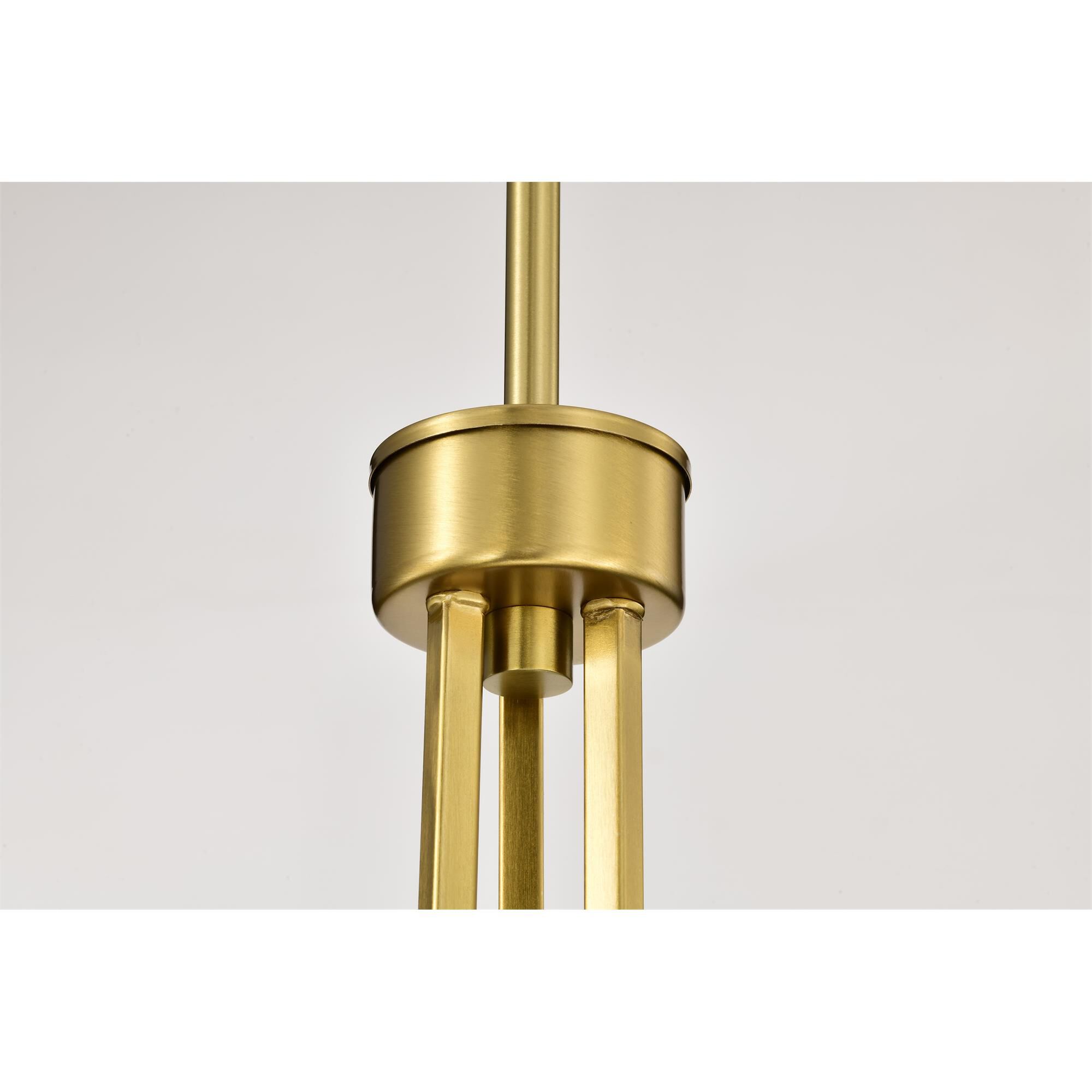 Shown in Burnished Brass finish and Ribbed White glass