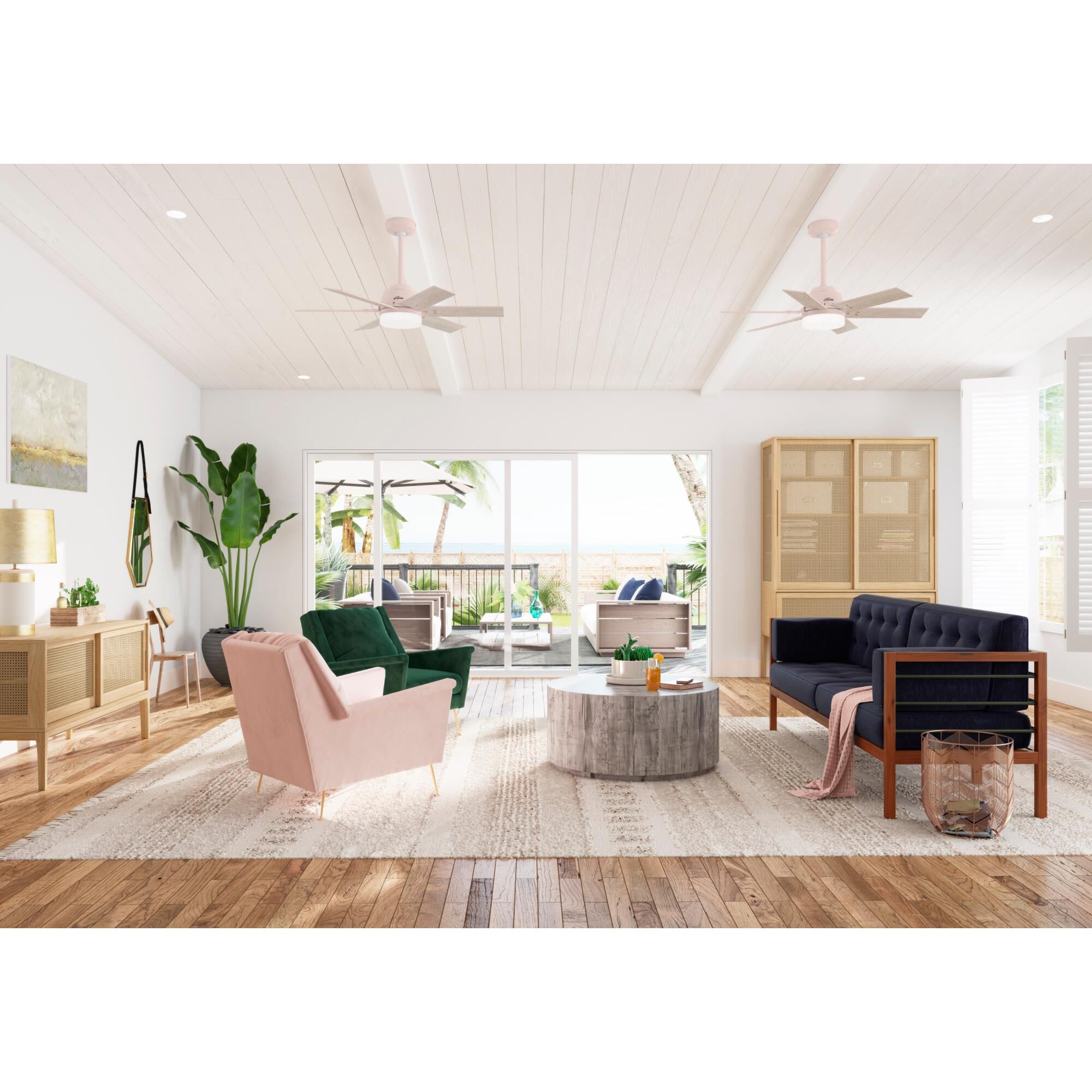 Shown in Blush Pink finish and Painted Cased White glass