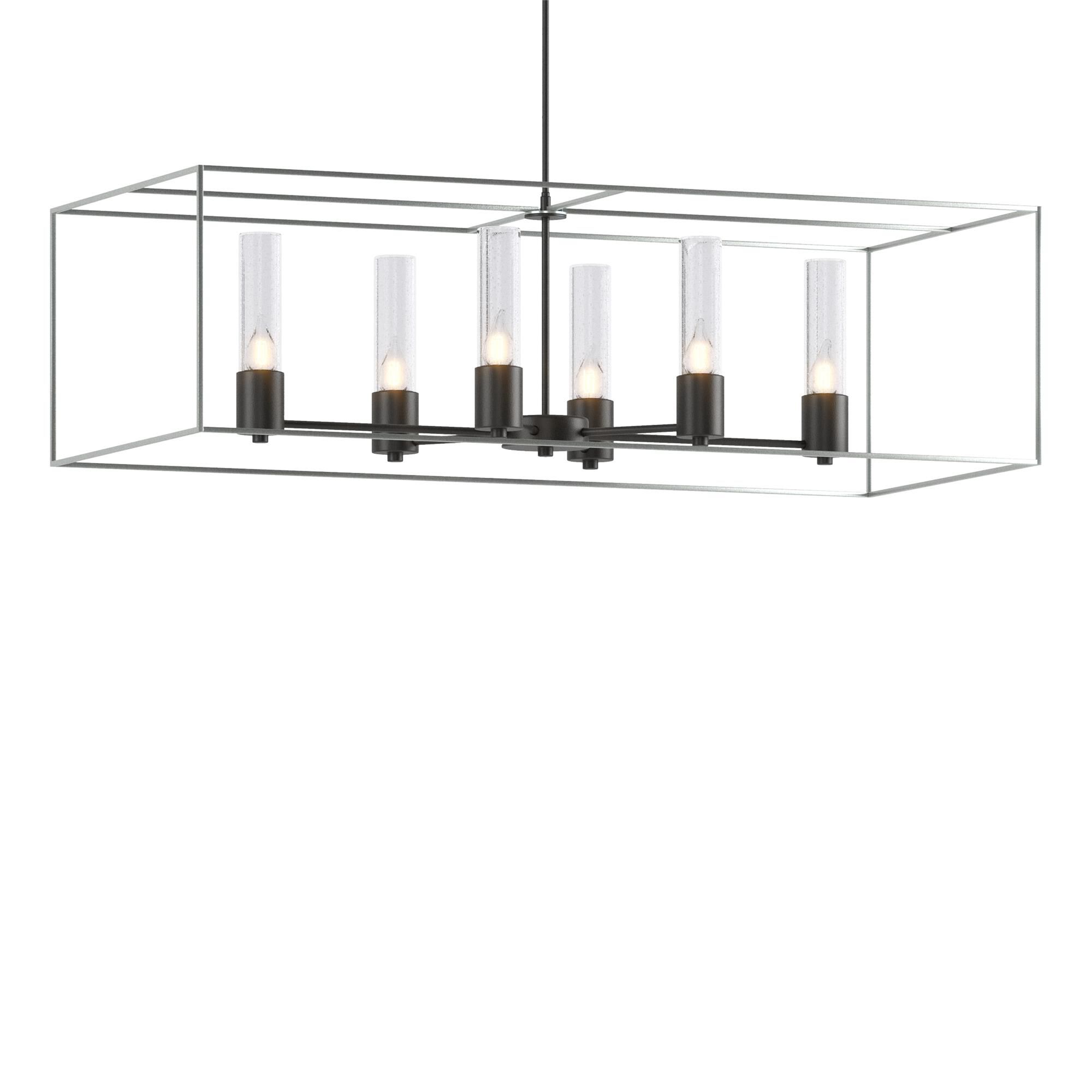 Shown in Black finish and Clear glass and Vintage Platinum accent